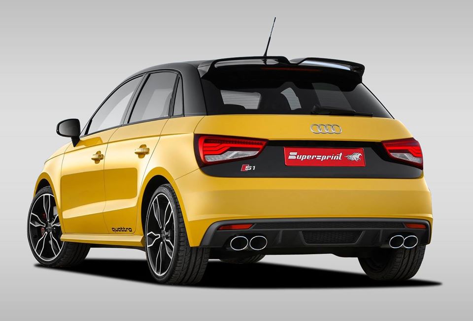Supersprint Auspuff für AUDI S1 Quattro 3 Türer / Sportback 2.0 TFSI (231 PS) '2014 -> (Twin Pipe) (mit Klappe)