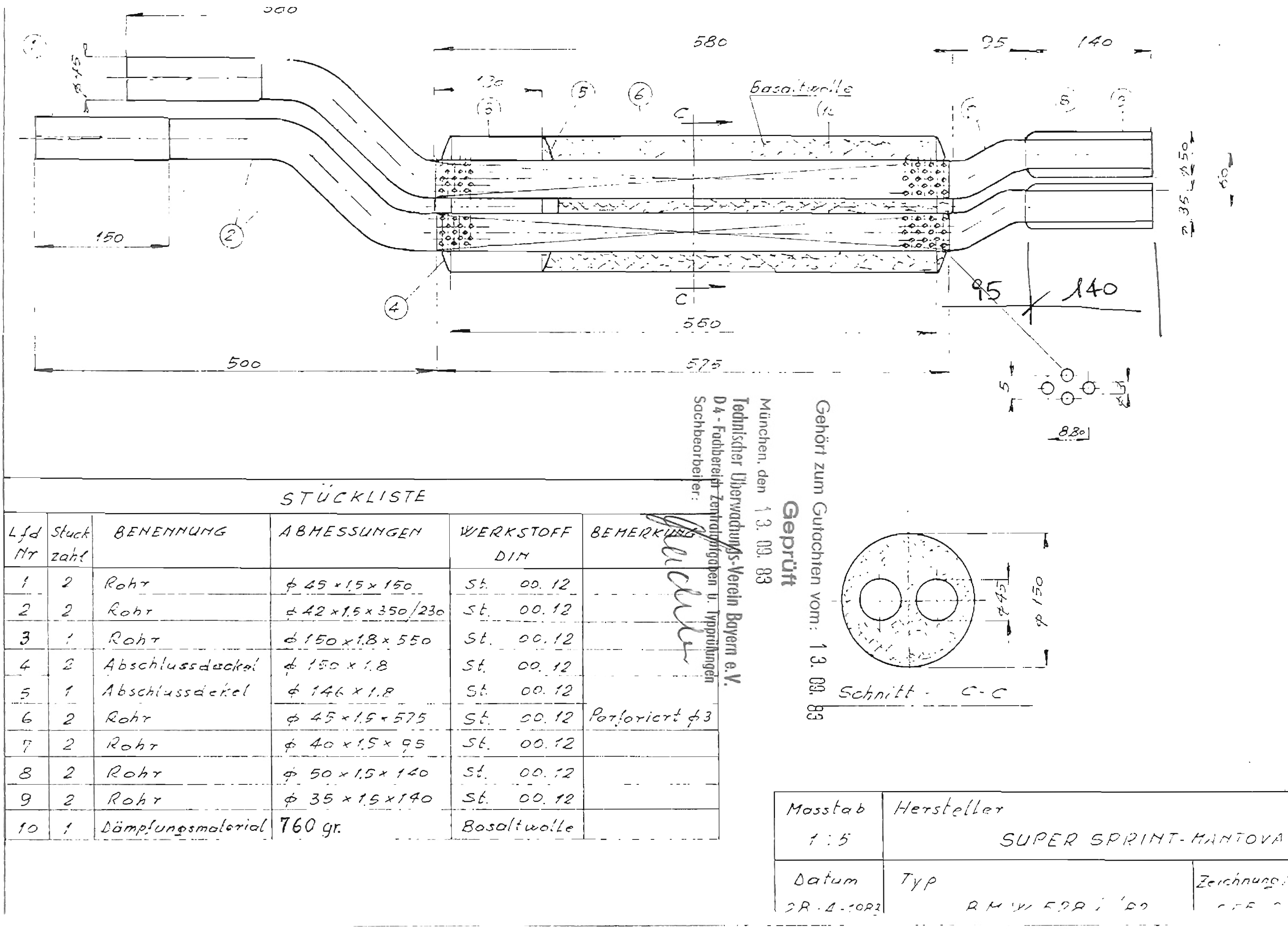 copy of Supersprint Mitteldämpferersatz / Mittelschalldämpfer für T