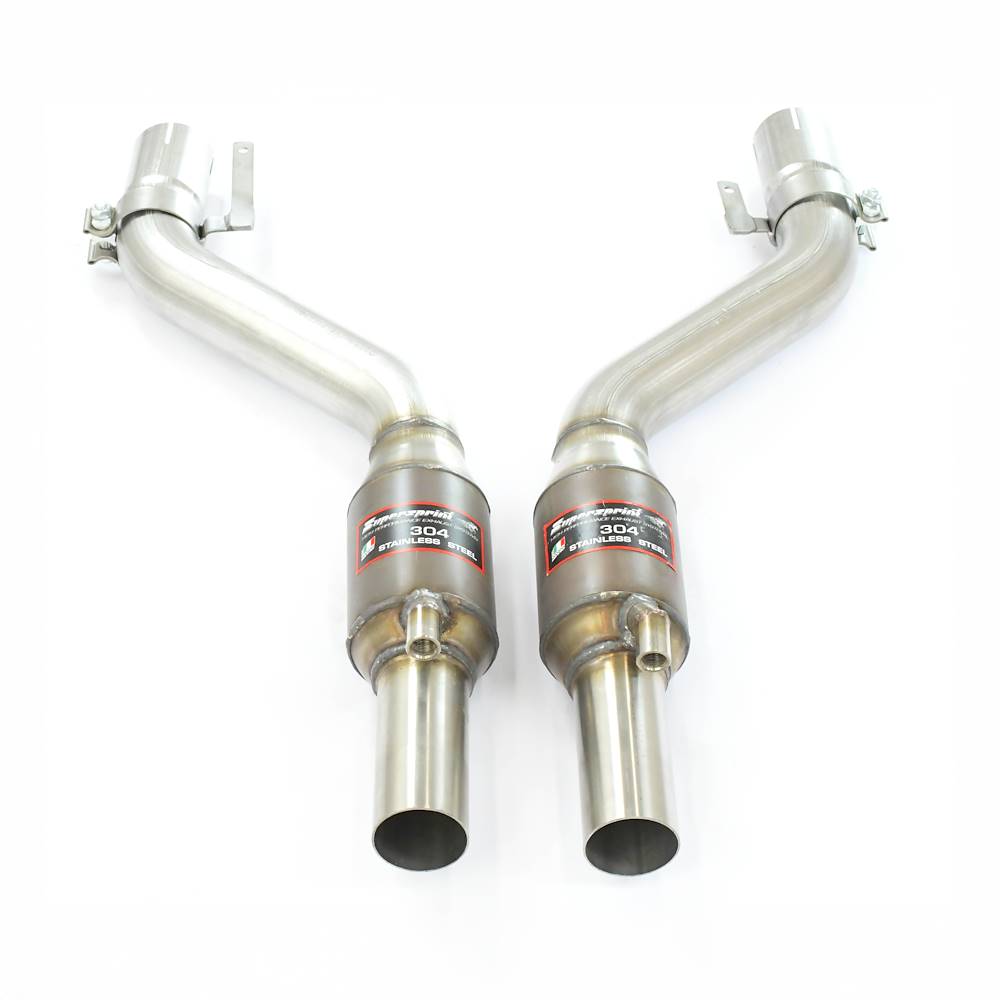 Front exhaust with Metallic catalytic converter right + left