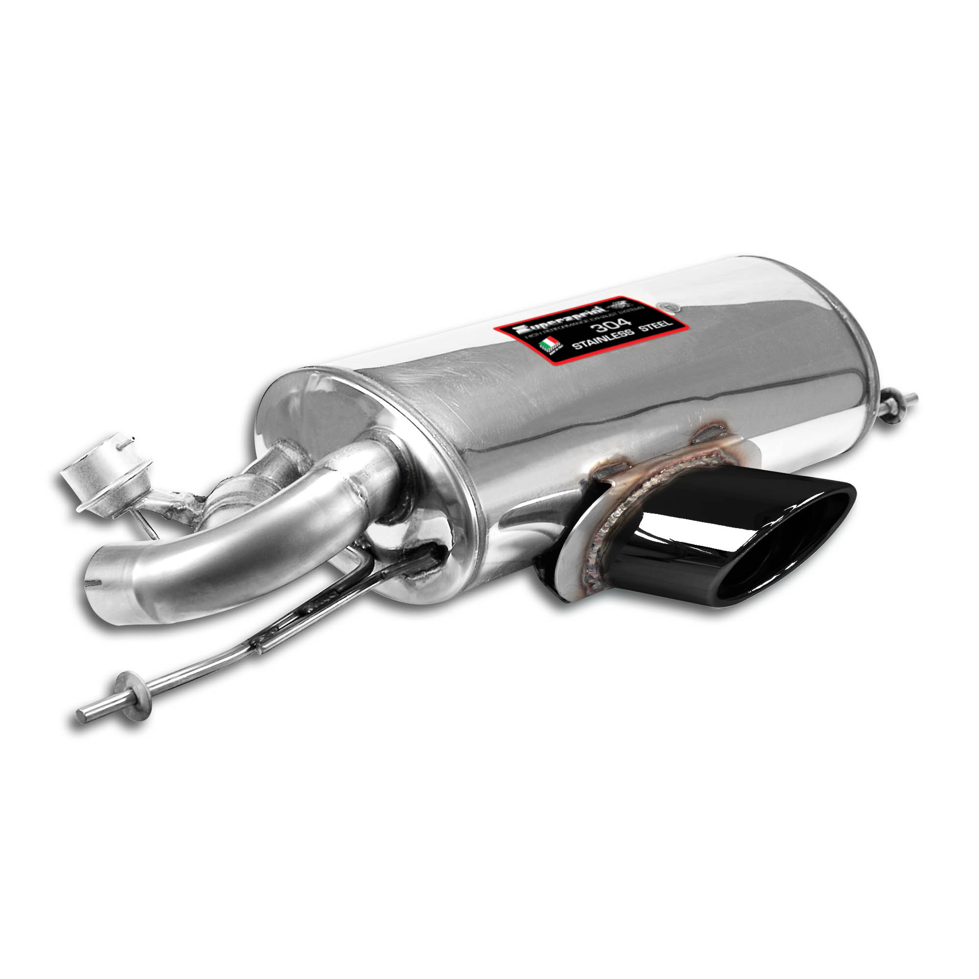 Rear Exhaust Gun Metal Grey oval tail pipe 150x105 with bypass valve
