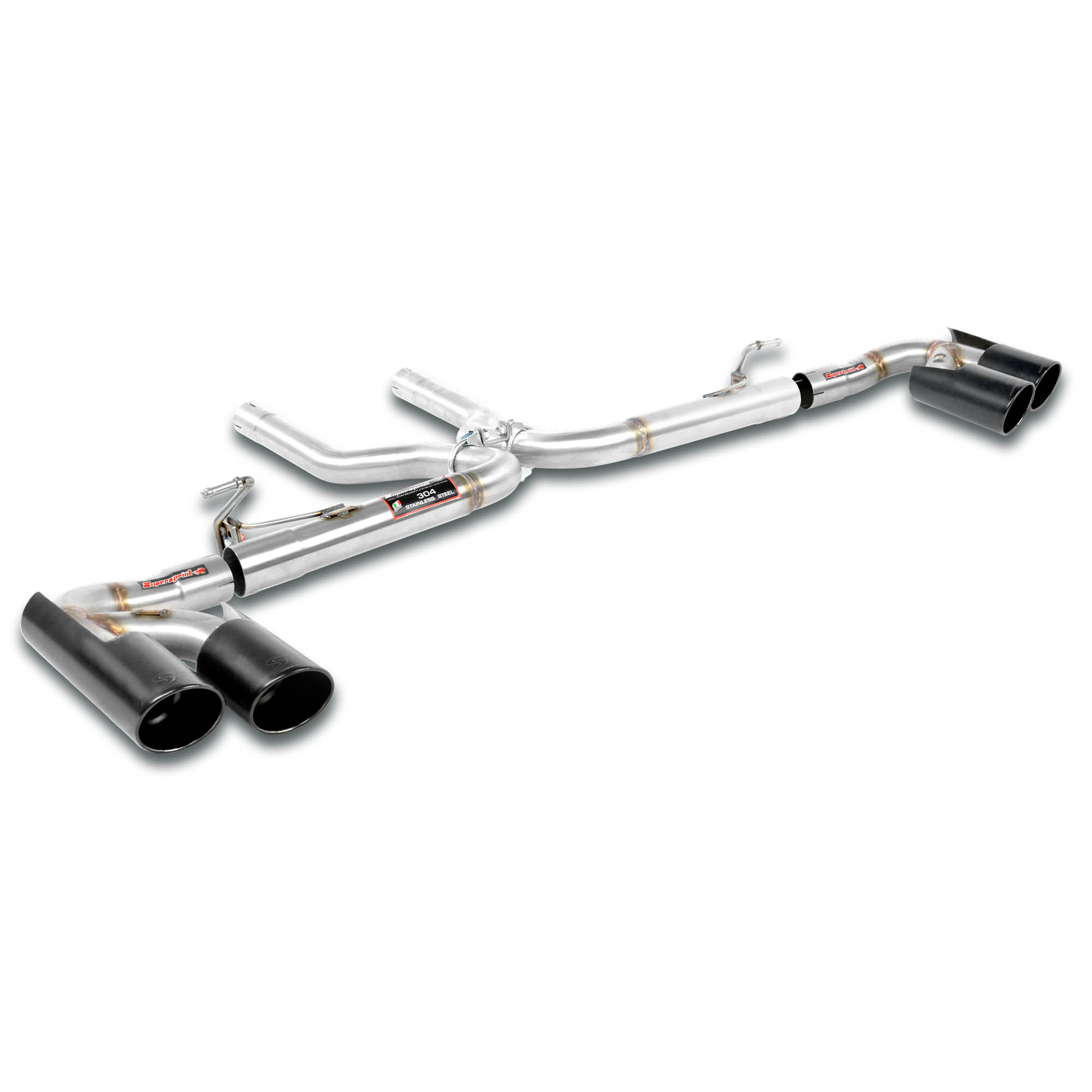 Rear pipe Right - Left OO100 (Muffler delete) Gun Metal Grey
