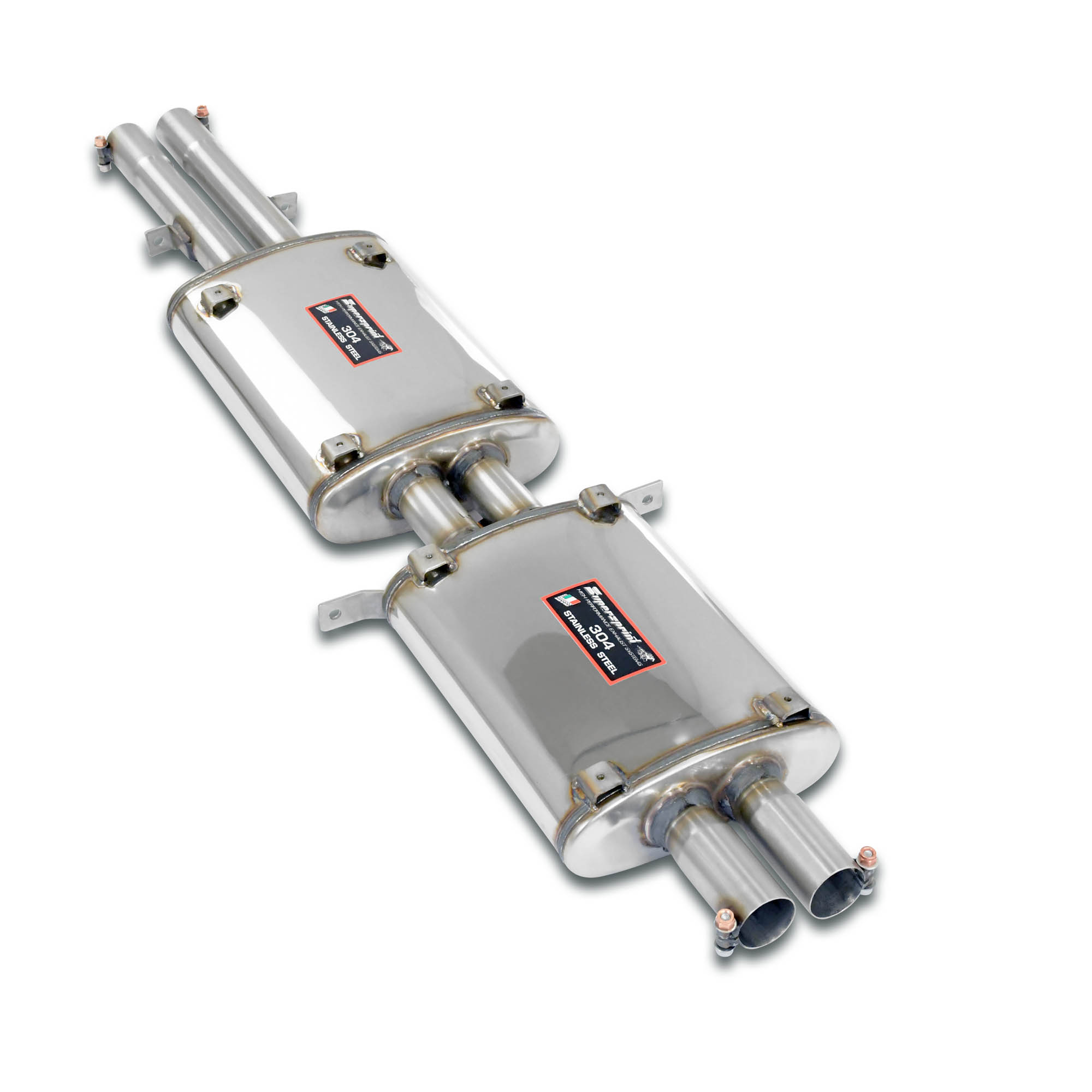 Front + centre exhaust Left (2 Silencers)