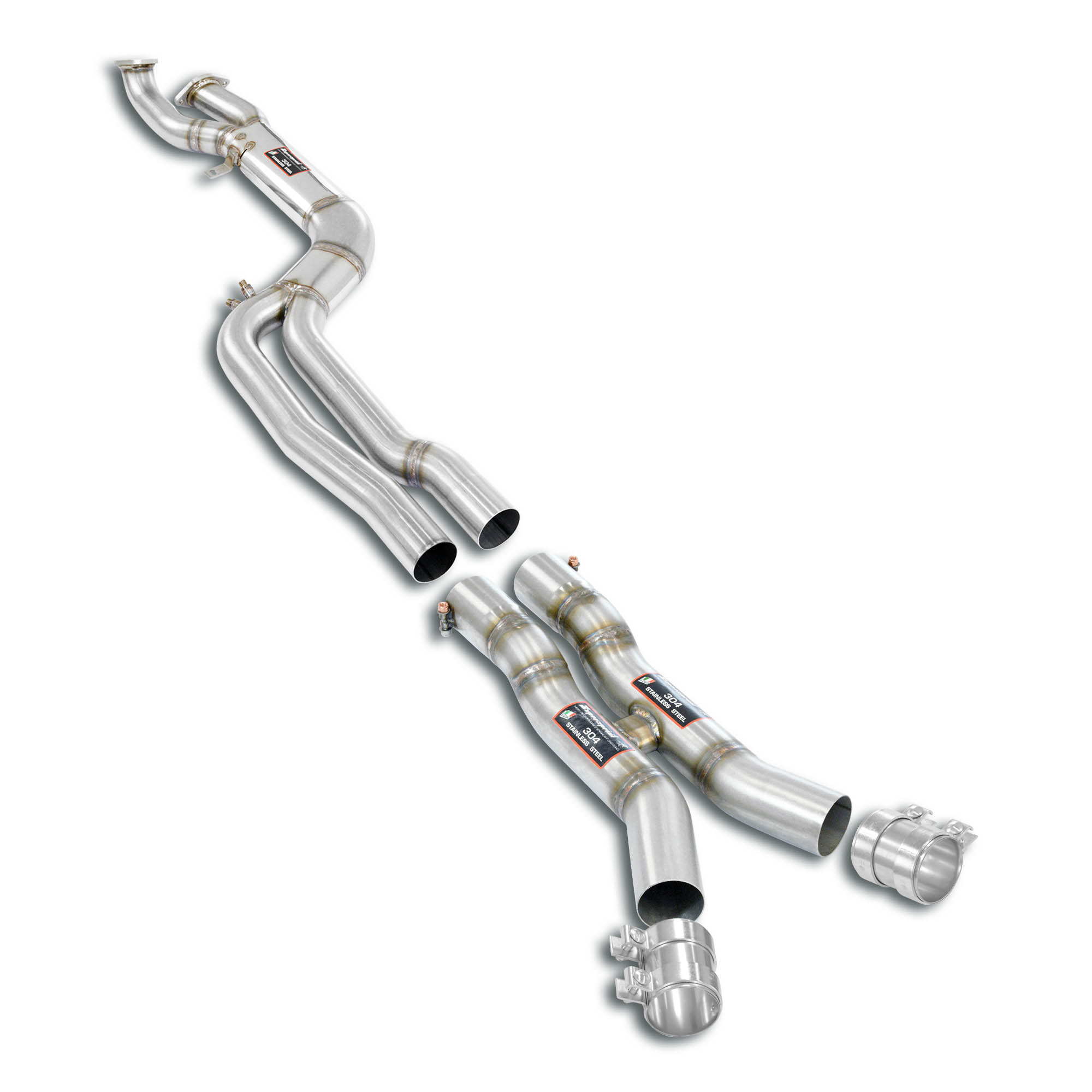 J-Pipe Race Package Deletes the secondary catalytics + OPFs  + mid resonator Accepts the Std - Oem muffler