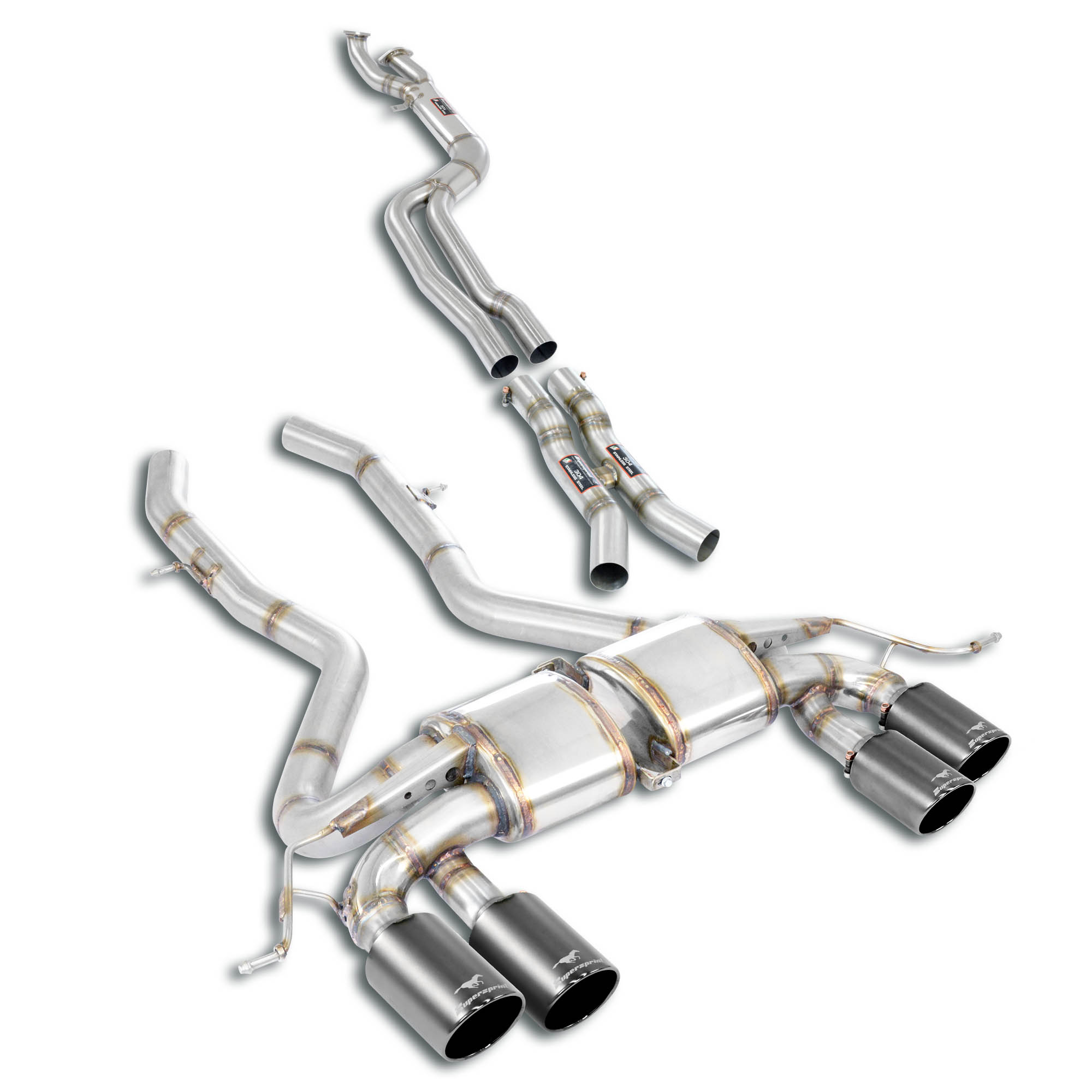 J-Pipe Race Package - complete Deletes the secondary catalytics  + mid resonators