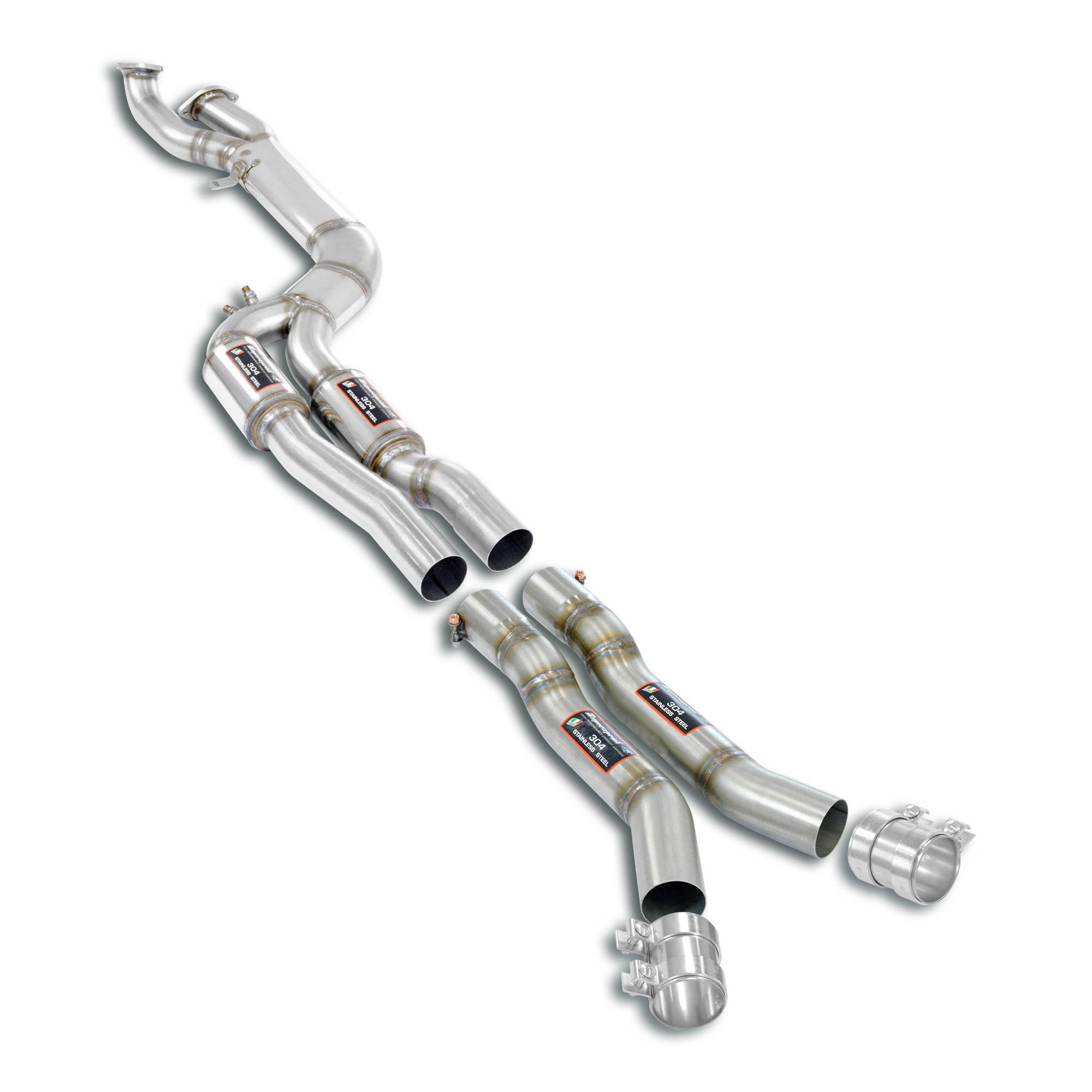 J-Pipe Touring Package Deletes the secondary catalytics + mid resonators Accepts the Std - Oem muffler