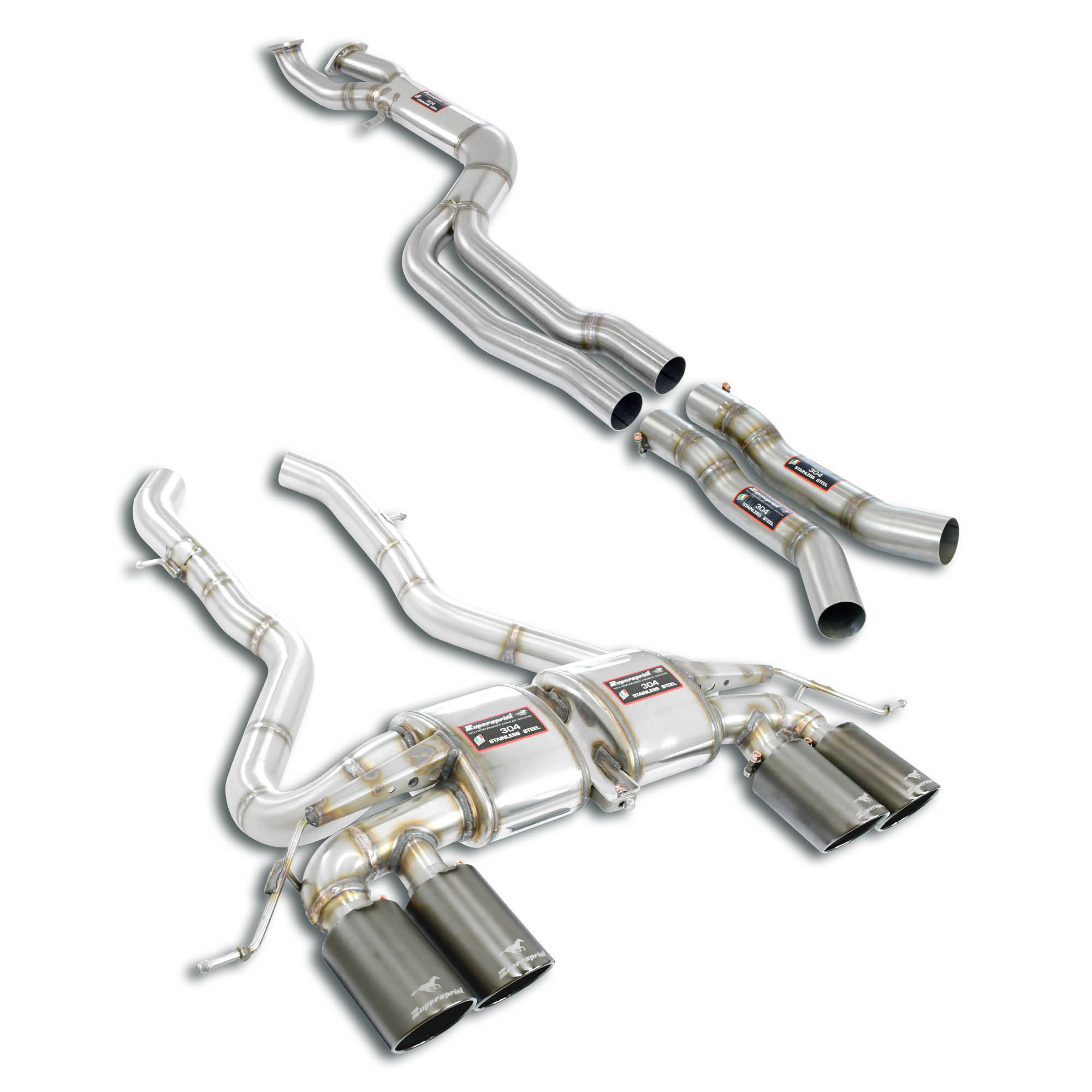 J-Pipe Race Package - complete Deletes the secondary catalytics  + mid resonators