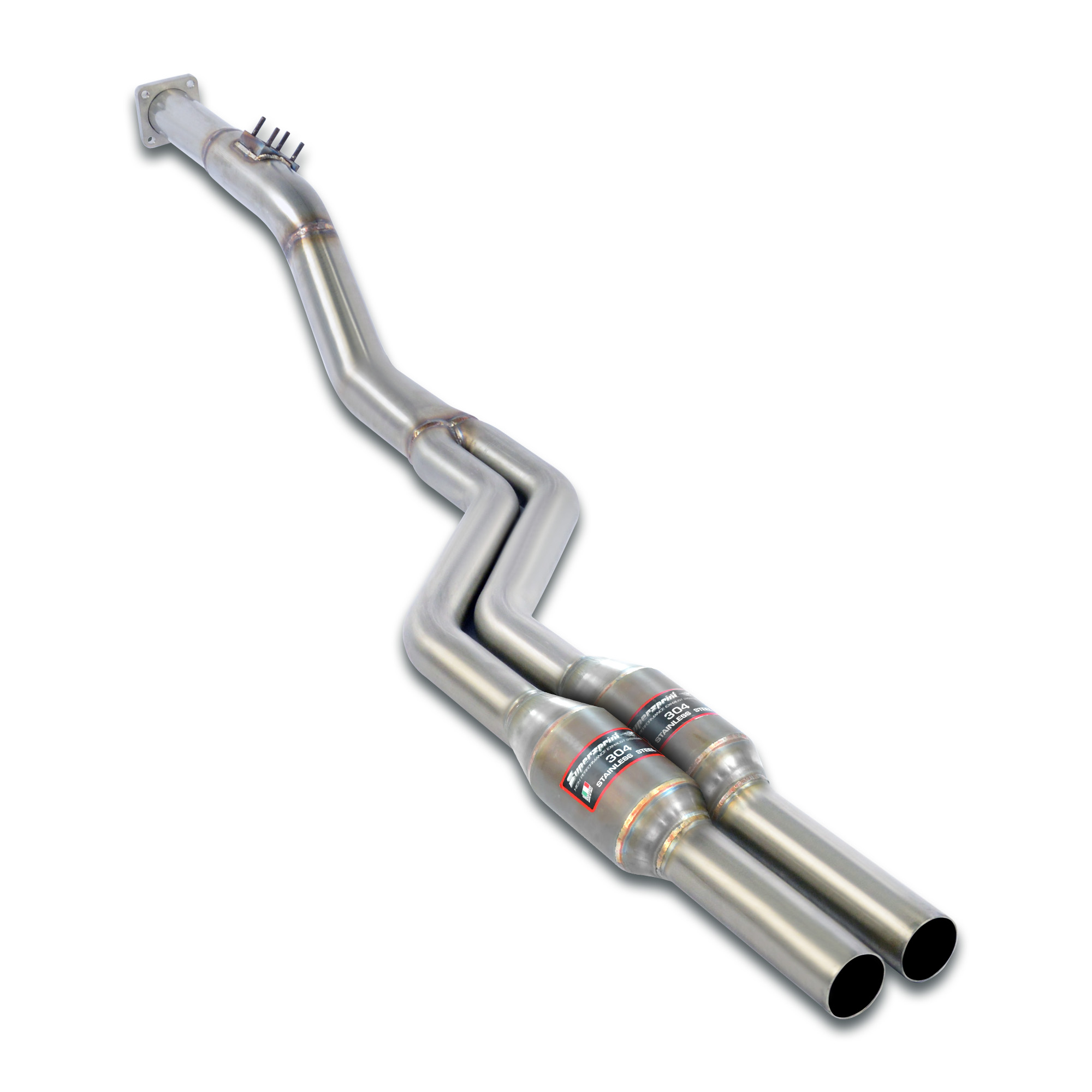 Downpipe + metallic catalytic converter right - left