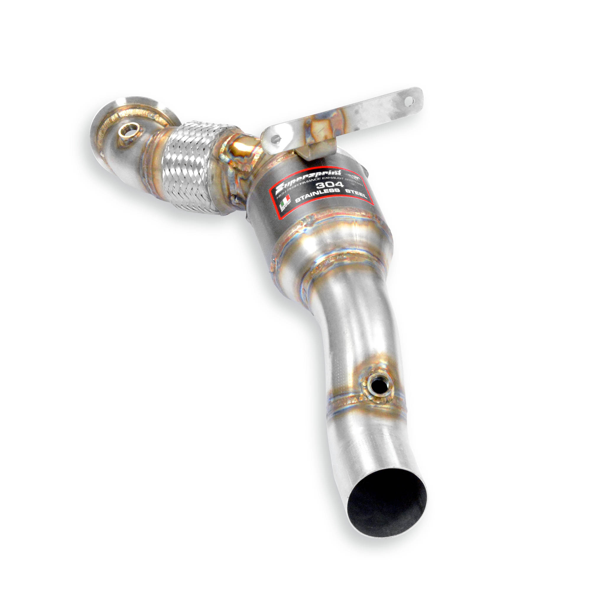 Downpipe Left + Metallic catalytic converter   