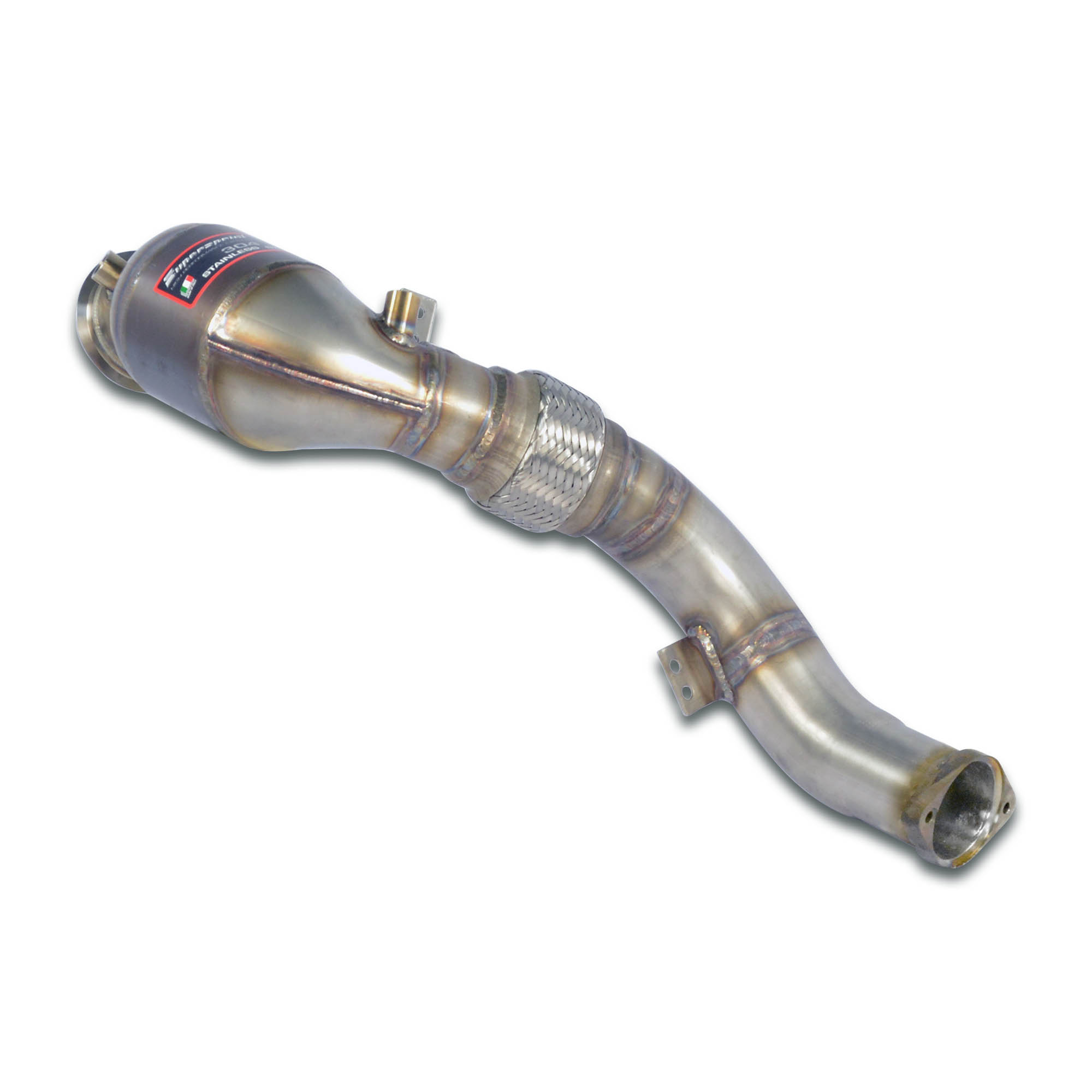 Turbo Descente tube +  Catalyseur métallique Droite (Remplace le catalyseur primaire et secondaire) Compatible avec le catalyseurs tertiaires d'origine