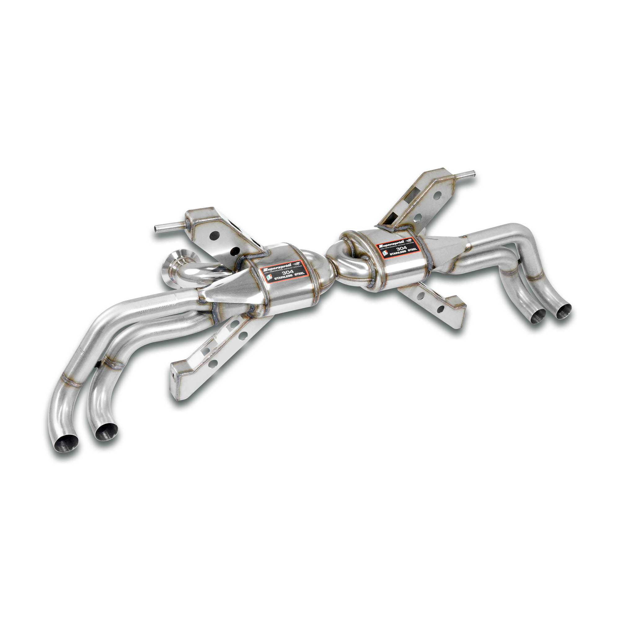 Silencioso trasero Derecho-Izquierdo Racing4 salidas (Reemplaza catalizador secundario , se monta con las colas OEM) <strong><span style=color:#ea0000;>-13,5 Kg</span></strong>