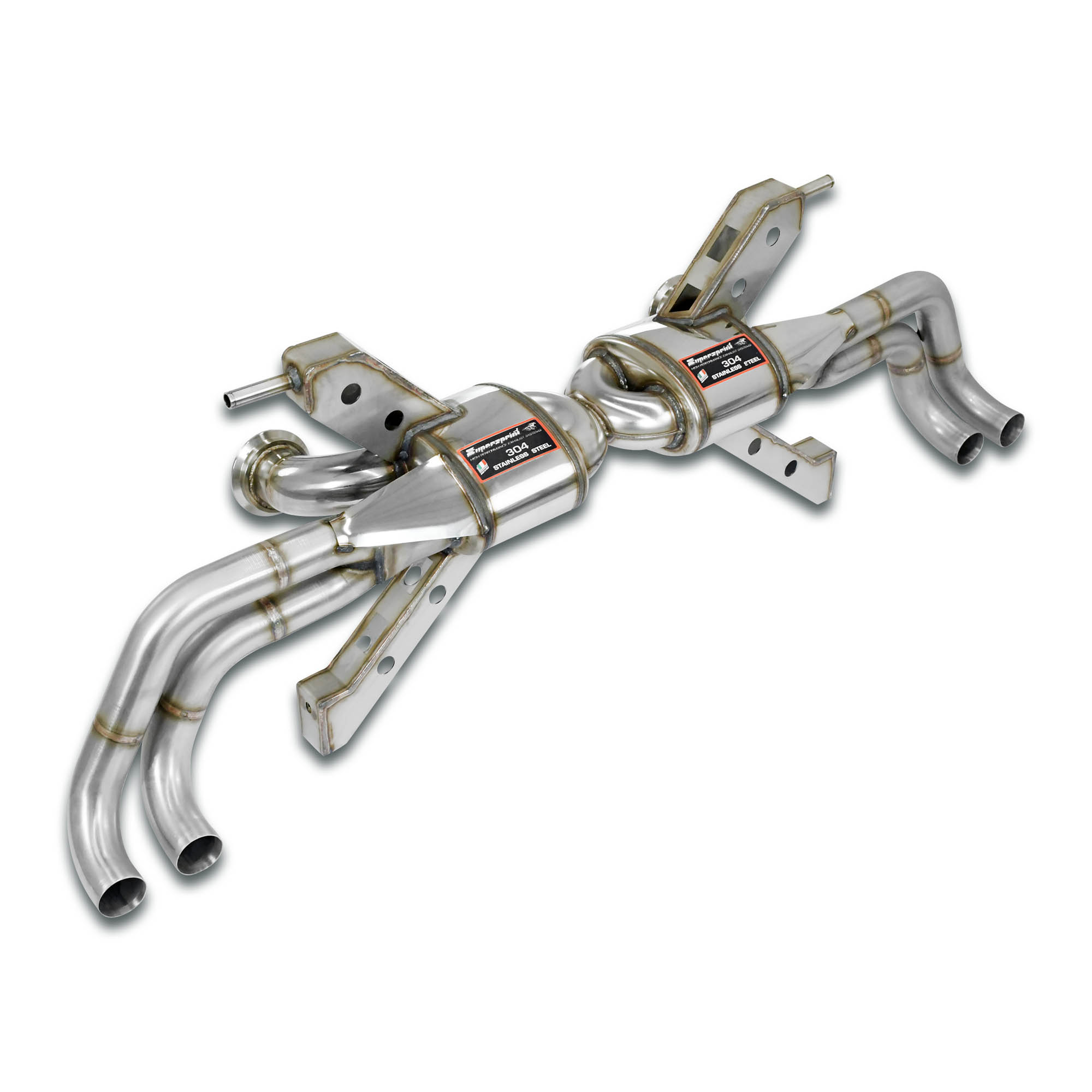 Posteriore Racing Destro - Sinistro 4 uscite (Elimina catalizzatore di serie secondari - da montare con terminali di serie) <strong><span style=color:#ea0000;>-14,0 Kg</span></strong>