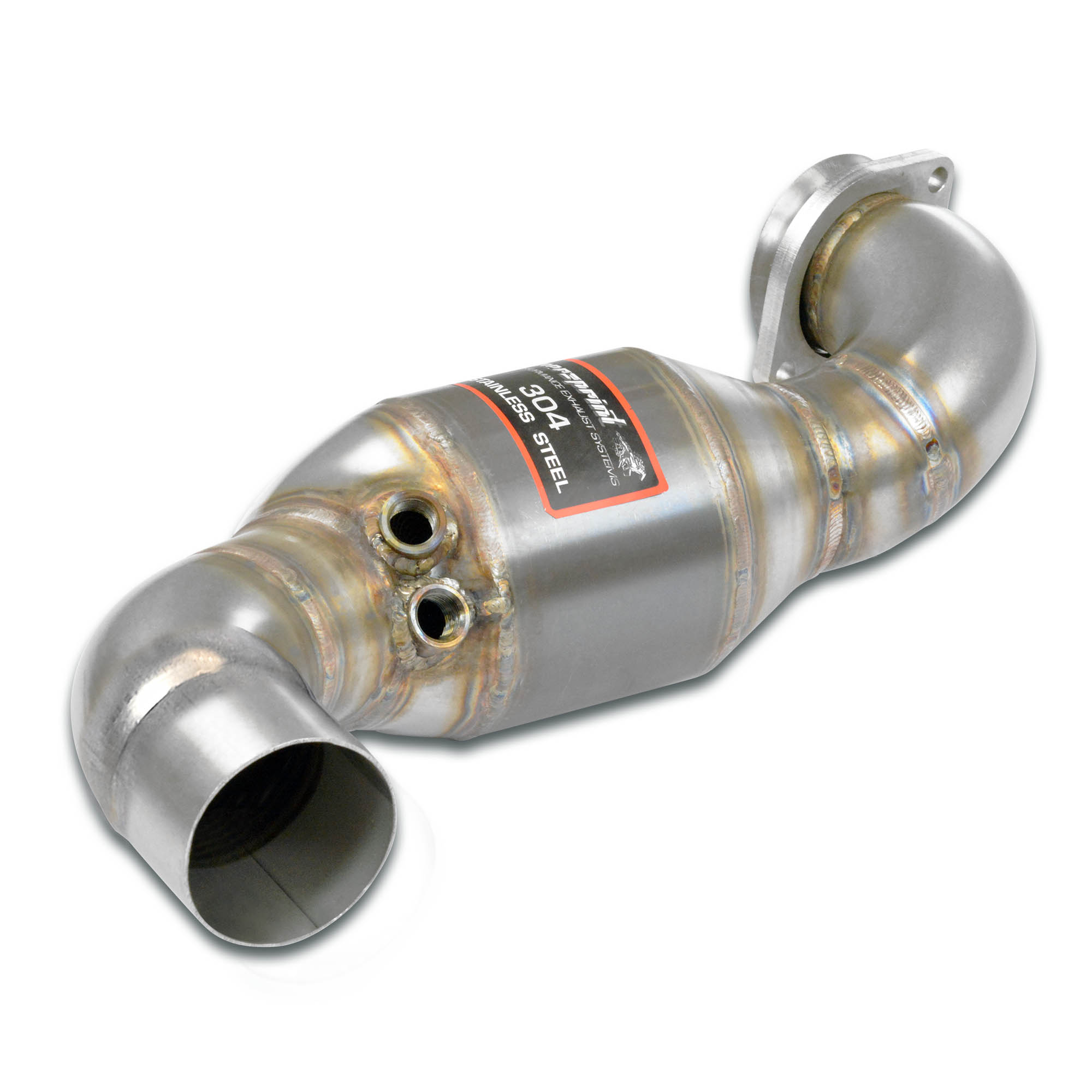 Front pipe with metallic catalytic converter