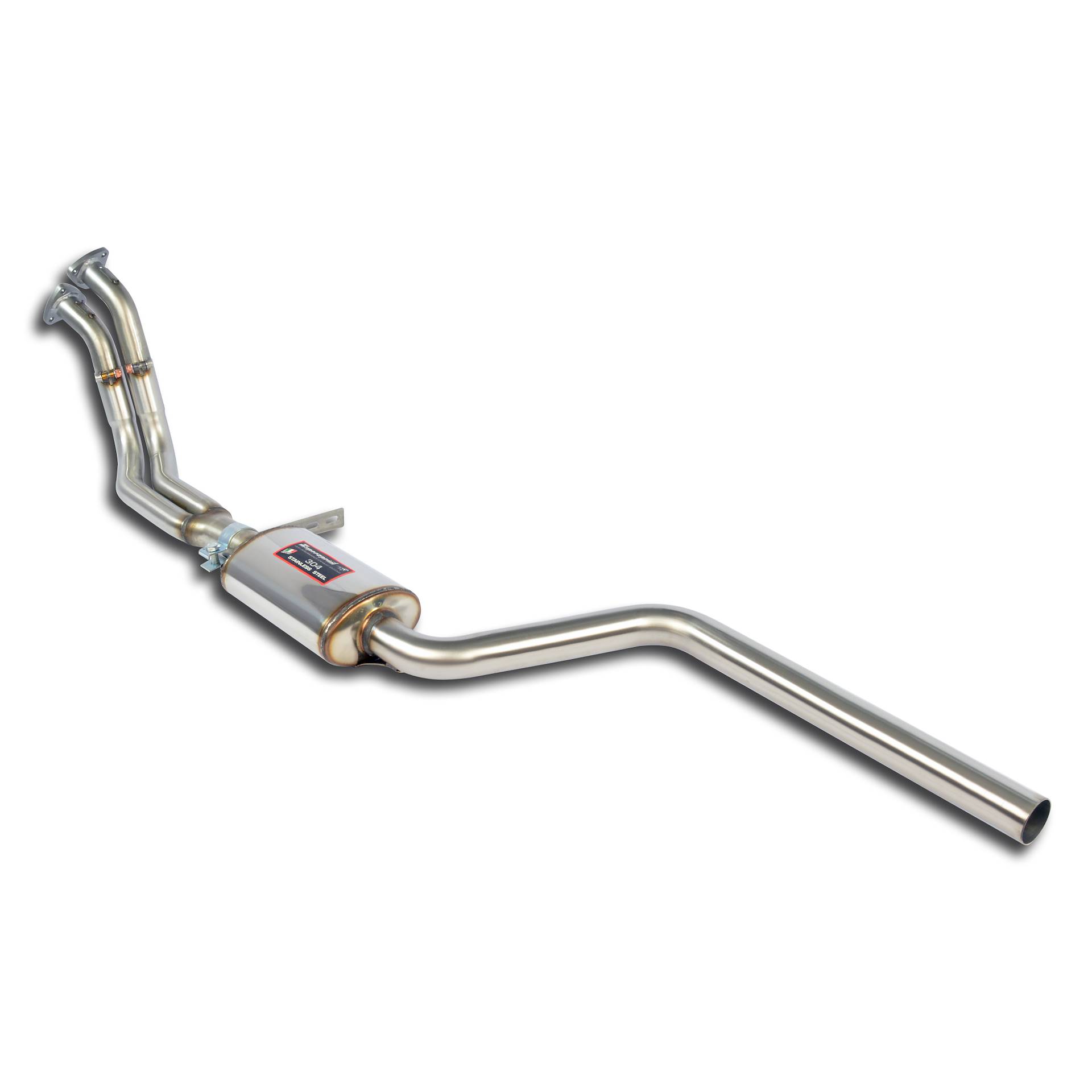 Front exhaust - resonated wider bend layout