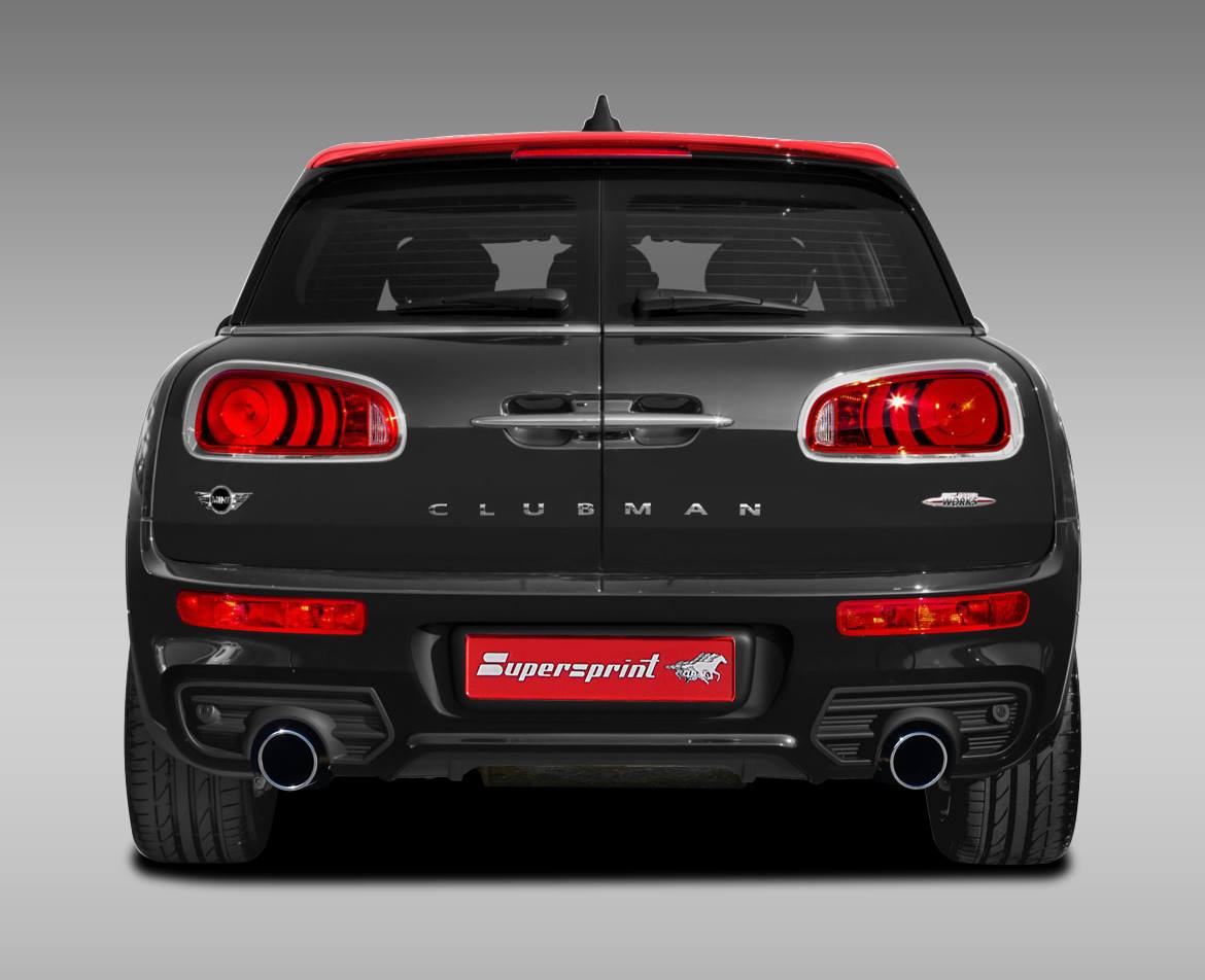 Neue Supersprint Auspuff mit Klappe für MINI F54 Cooper Clubman S JCW ALL4 2.0T (Motor B48 - 231 PS) 2015 ->