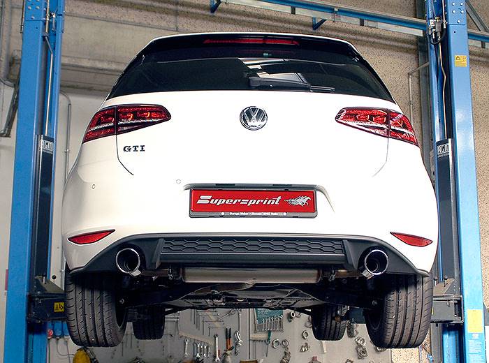 Performance sport exhaust for VW GOLF VII GTI 2.0 TSI GPF Ø76, VW GOLF VII  GTI 2.0 TSI (245 Hp - models with GPF) 2019 -> (Ø76mm), Volkswagen, exhaust  systems