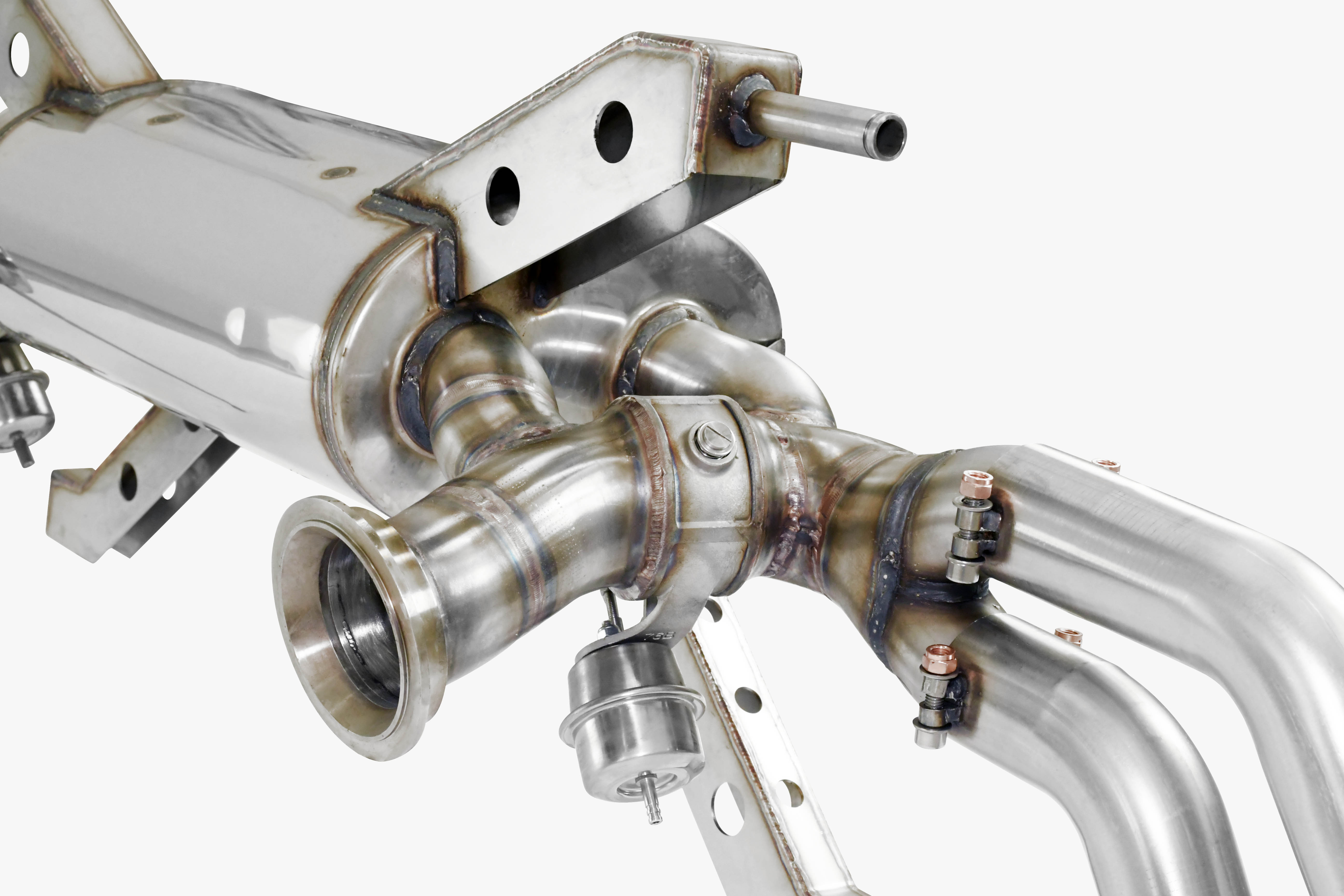 Rear exhaust with valves Right - Left 4 exits (Replaces the main catalytic converter - fits to the stock endpipes)