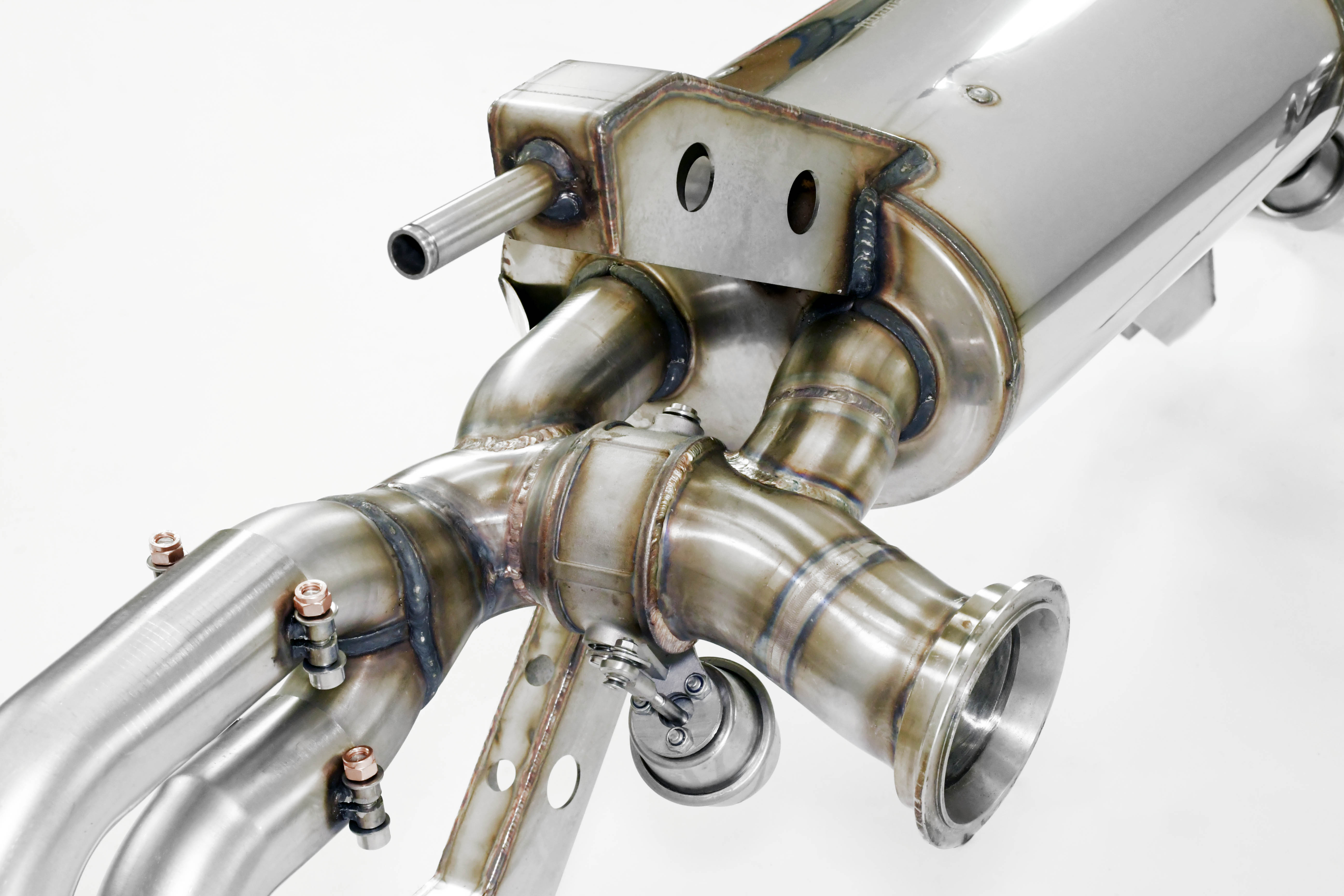 Rear exhaust with valves Right - Left 4 exits (Replaces the main catalytic converter - fits to the stock endpipes)
