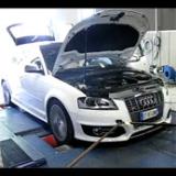 Audi S3 Supersprint Exhaust Prüfung auf der Prüfstand