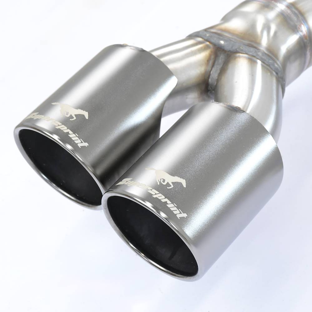 Rear exhaust Gun Metal Grey Right OO90 - Left OO90 with valve