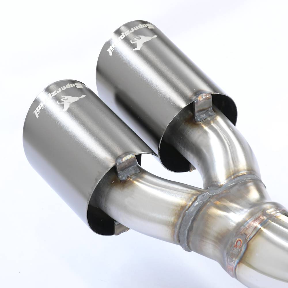 Rear exhaust Gun Metal Grey Right OO90 - Left OO90 with valve