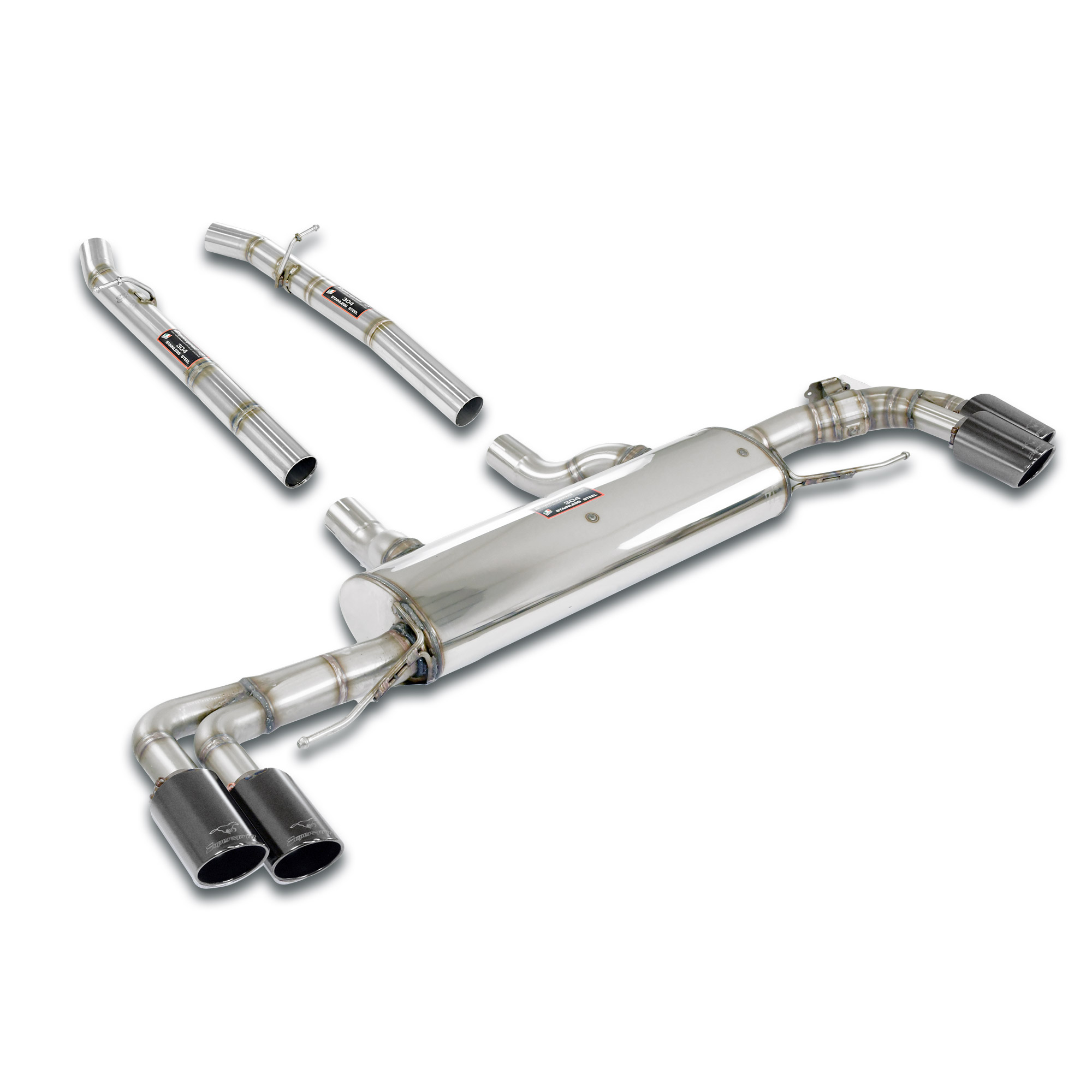 Rear exhaust Gun Metal Grey Right OO90 - Left OO90 with valve