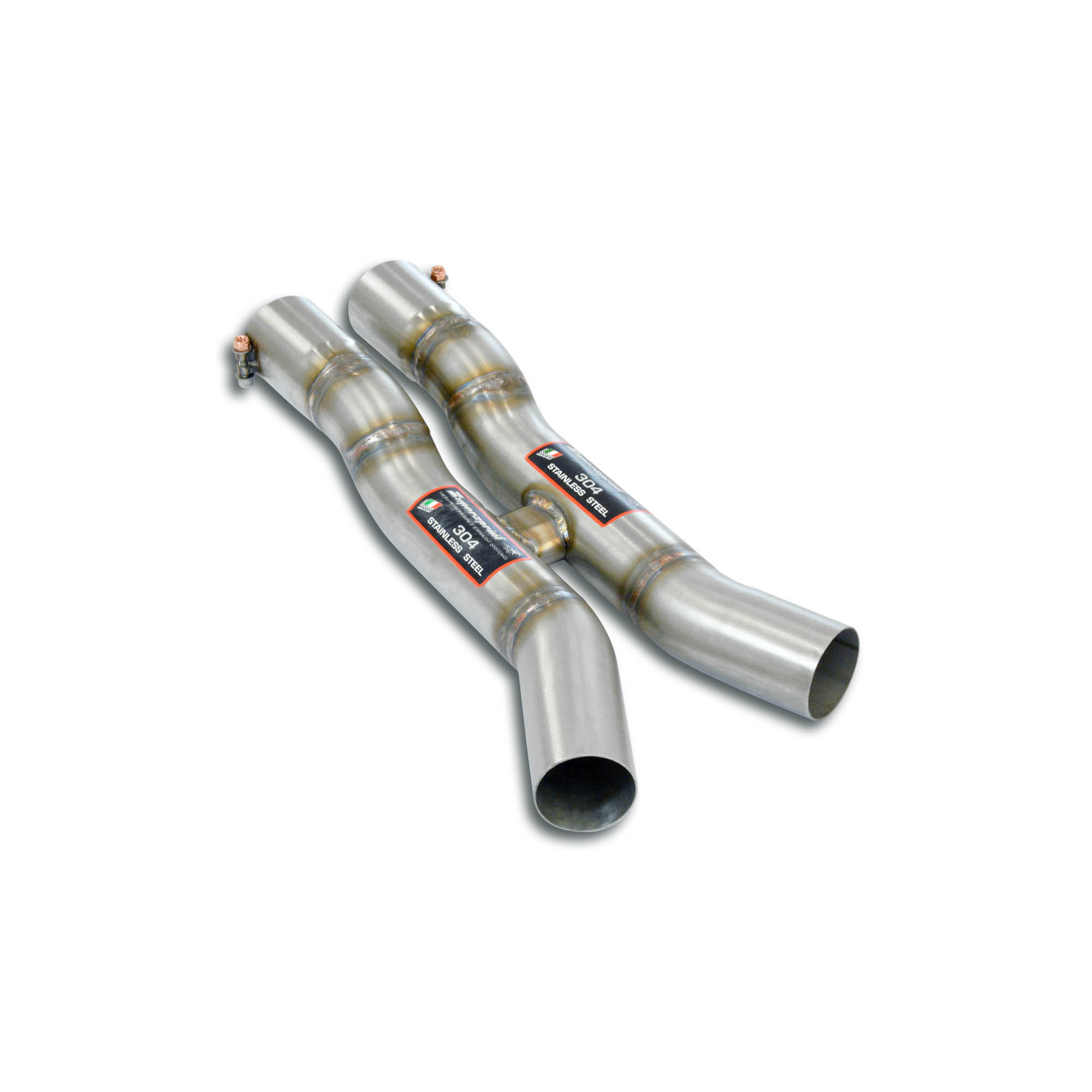 J-Pipe Race Package Deletes the secondary catalytics + mid resonators Accepts the Std - Oem muffler