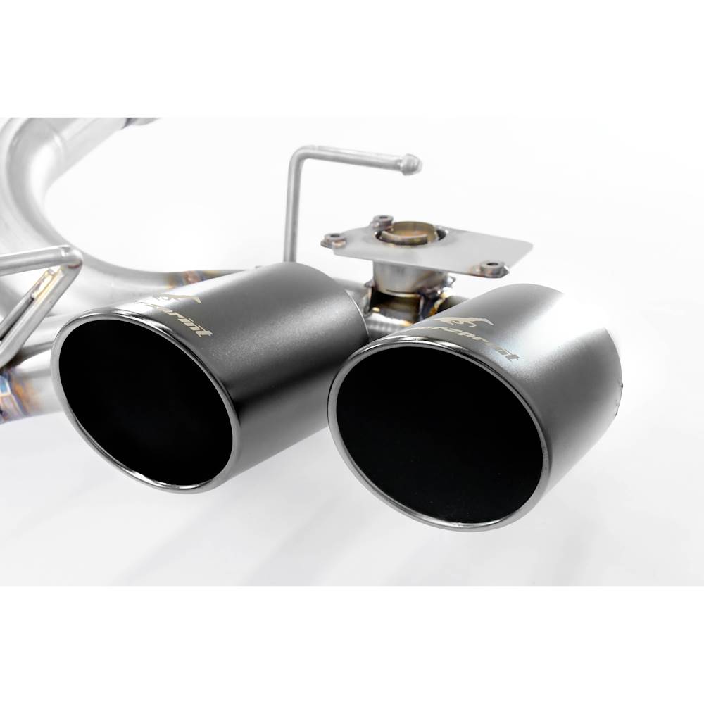 Rear exhaust right - left with valve, 4 endpipes OO 100 Gun Metal Grey
