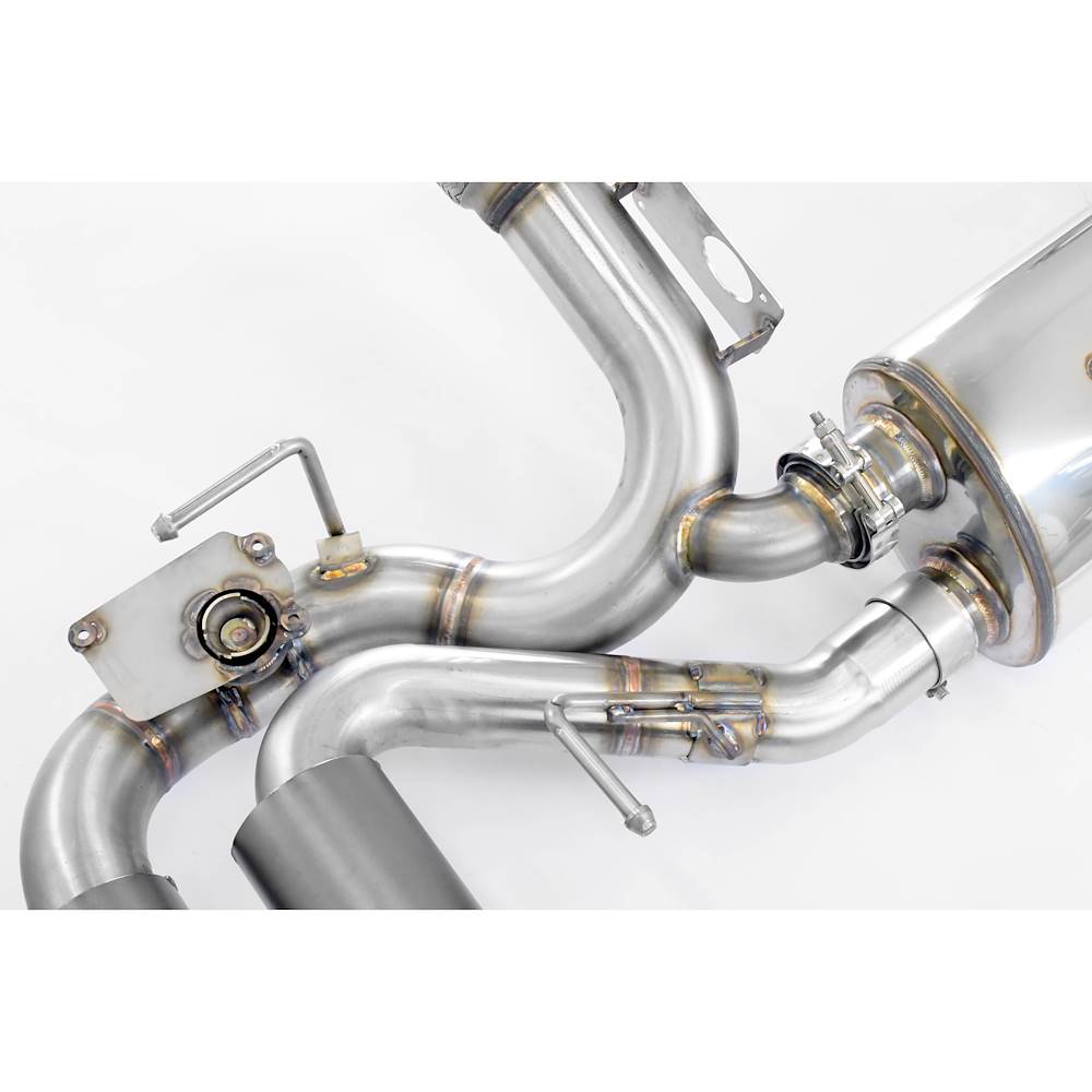 Rear exhaust right - left with valve, 4 endpipes OO 100 Gun Metal Grey