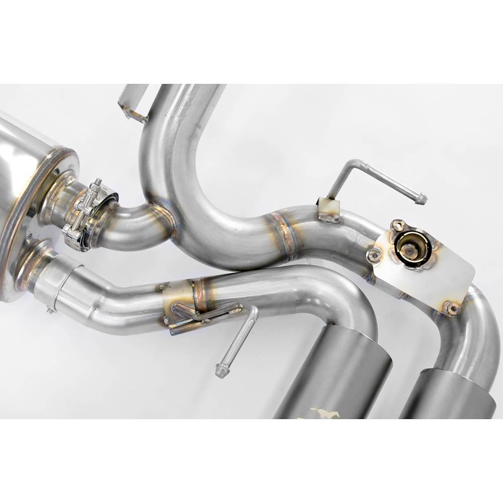 Silencieux arrière Droite - Gauche avec valves, 4 Embout de sortie OO 100 Gun Metal Grey