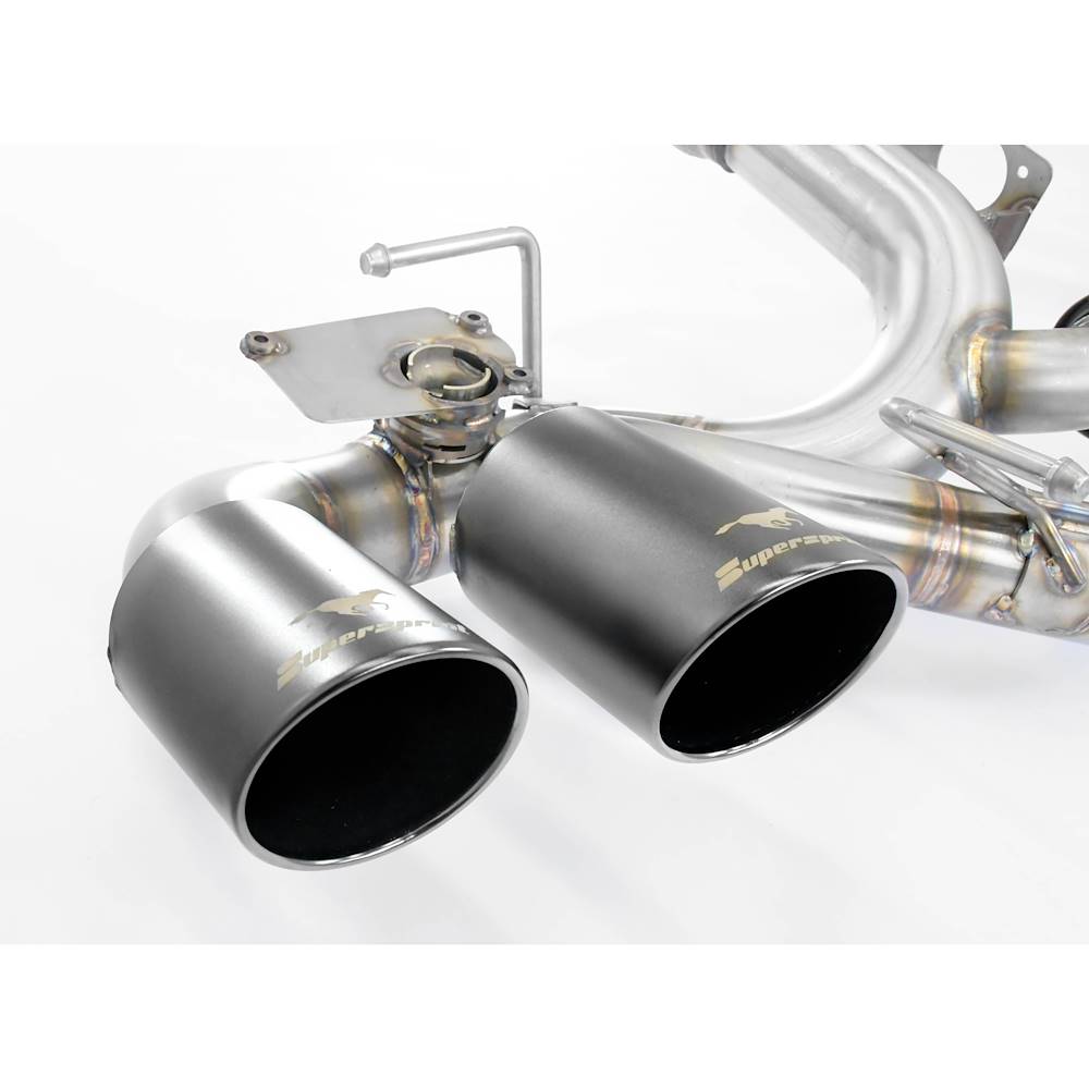 Silencieux arrière Droite - Gauche avec valves, 4 Embout de sortie OO 100 Gun Metal Grey