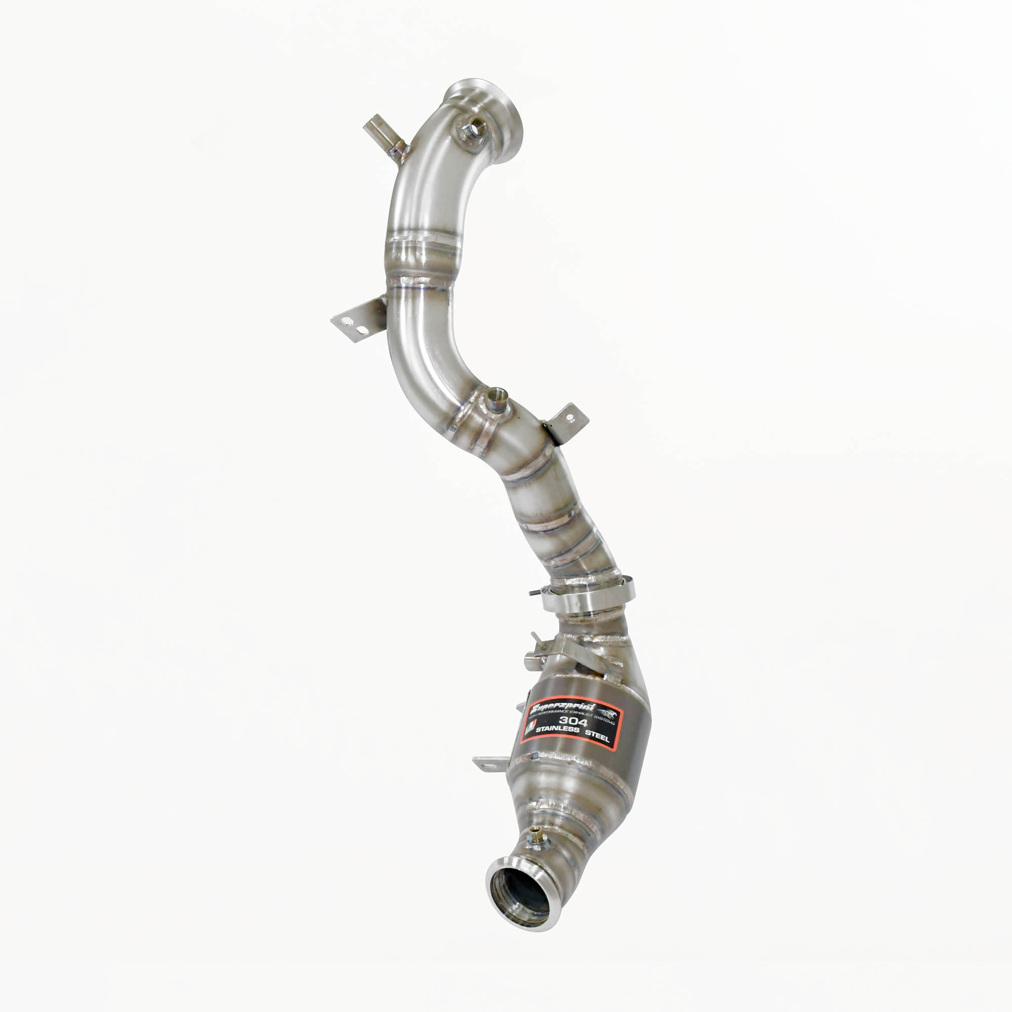 Downpipe Droite + Catalyseur métallique (remplace pre-catalyseur + GPF) Avec emplacements des sondes de pression / EGT