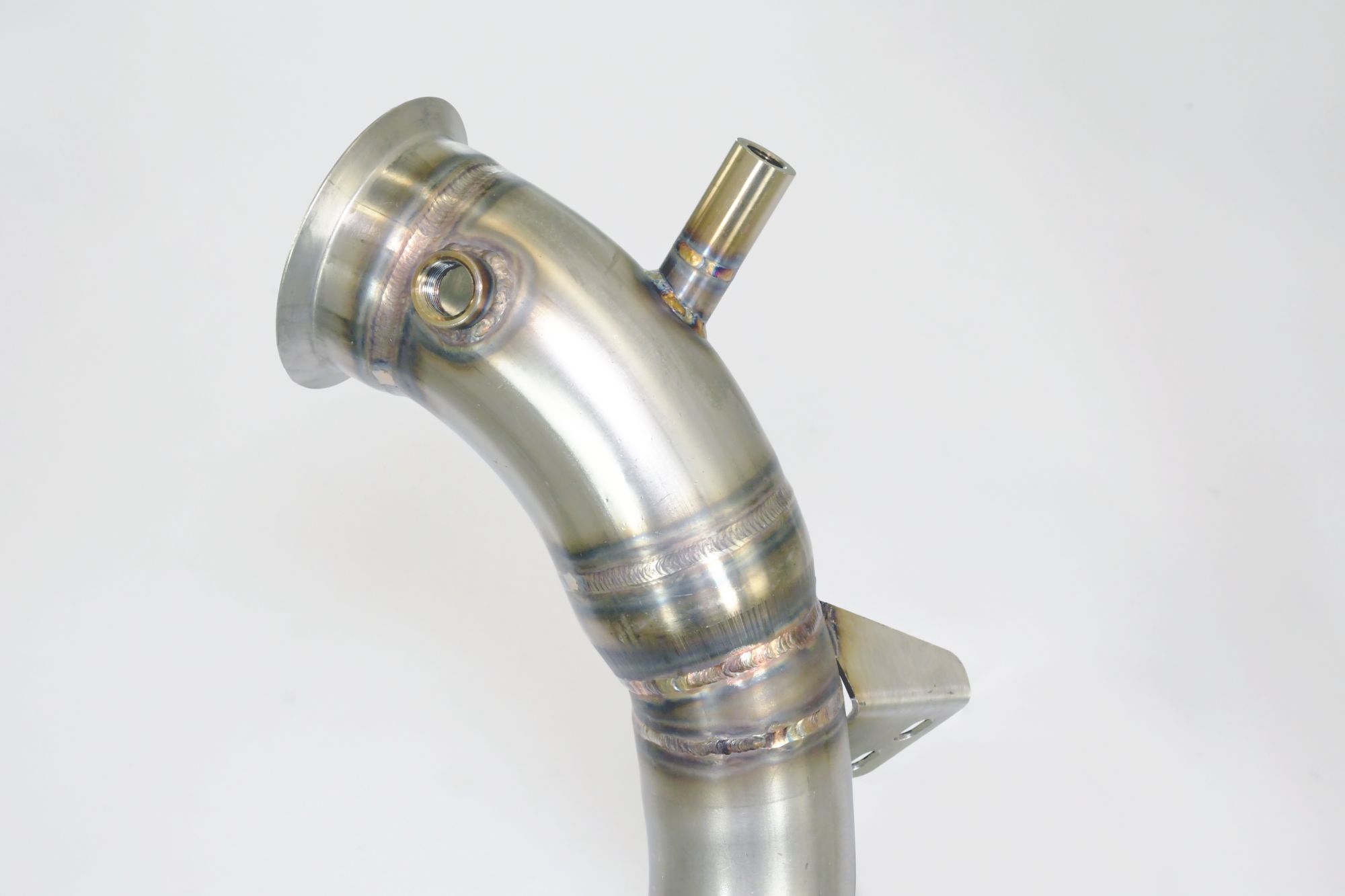 Downpipe Sinistro + catalizzatore metallico (Elimina pre-catalizzatore + GPF) Con prese per sensori di pressione / EGT
