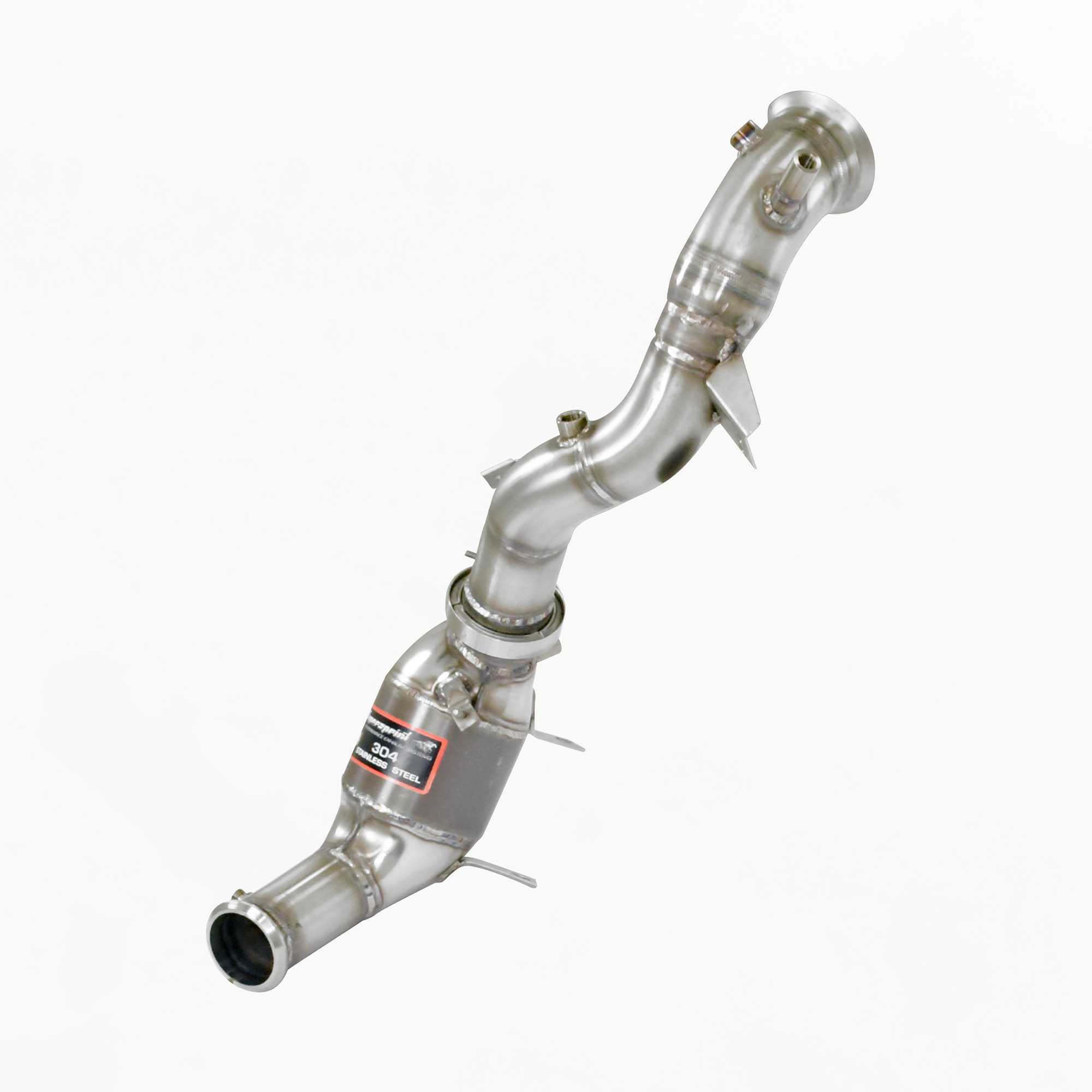 Downpipe Sinistro + catalizzatore metallico (Elimina pre-catalizzatore + GPF) Con prese per sensori di pressione / EGT