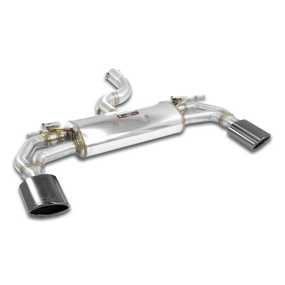 Rear exhaust with valves right - left 145x95 Gun Metal Grey