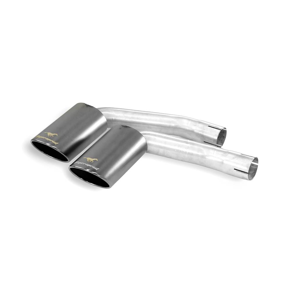 Endpipe kit Right + Left 4 exit 100x75 Gun Metal Grey