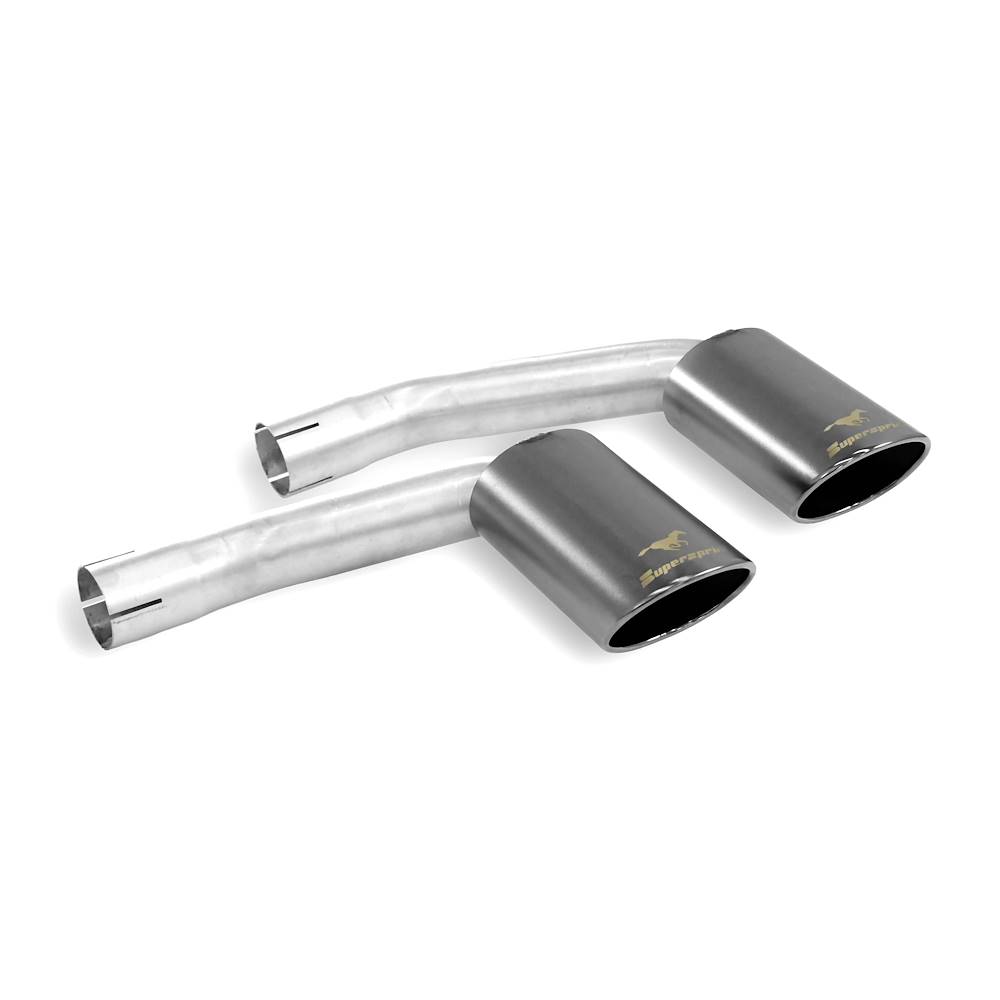 Endrohrsatz Rechts + Links 100x75 Gun Metal Grey