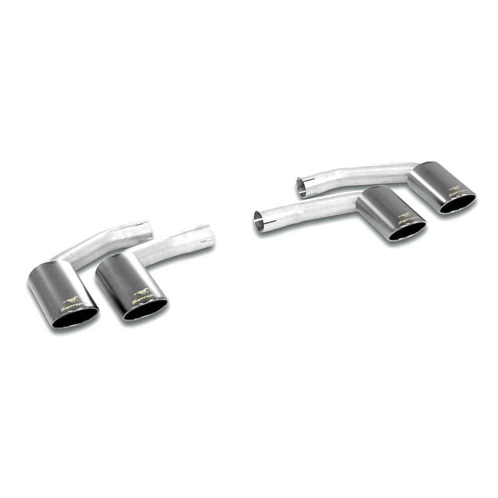 Endpipe kit Right + Left 4 exit 100x75 Gun Metal Grey