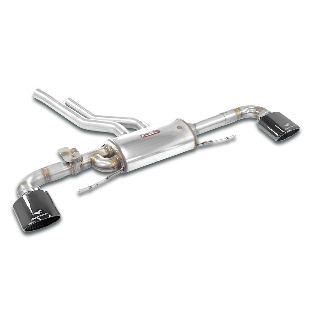 Silencieux arrière Droite - Gauche avec valves, Embout de sortie GT Black 170x105