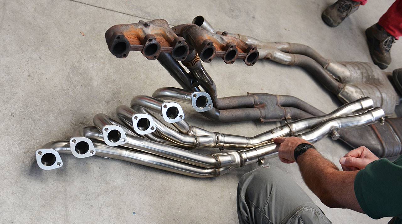 Colectores + X-Pipe (Volante a la izquierda) Acero Inox para catalizador OEM 