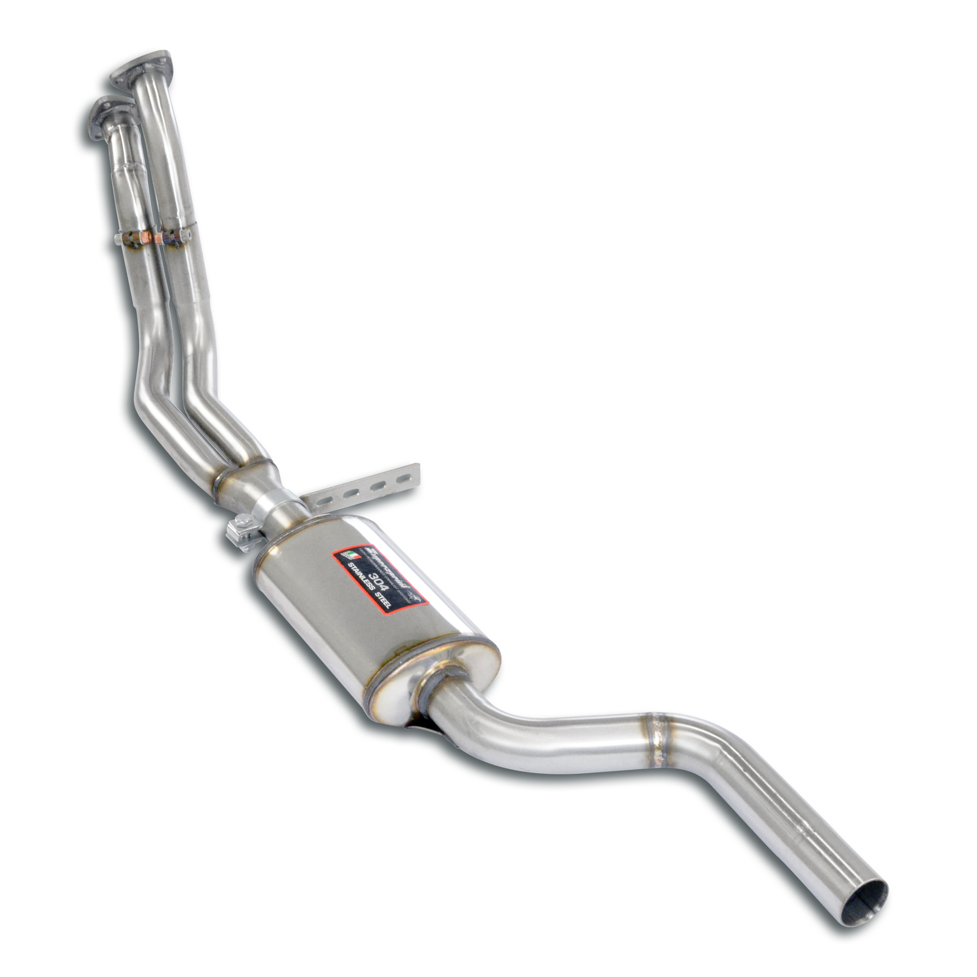 Front exhaust - resonated narrower bend layout