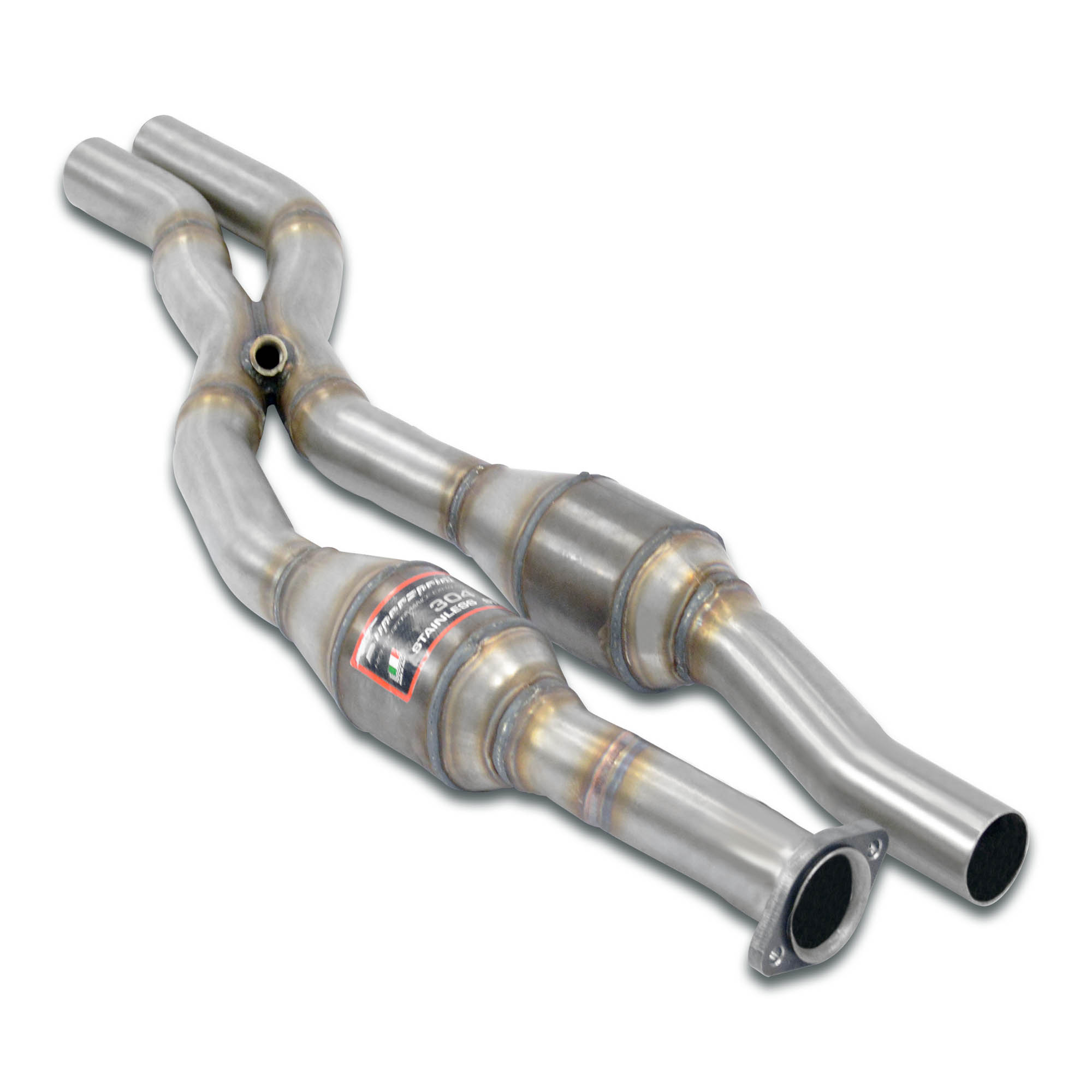 Front Metallic catalytic converter right - left + X-Pipe