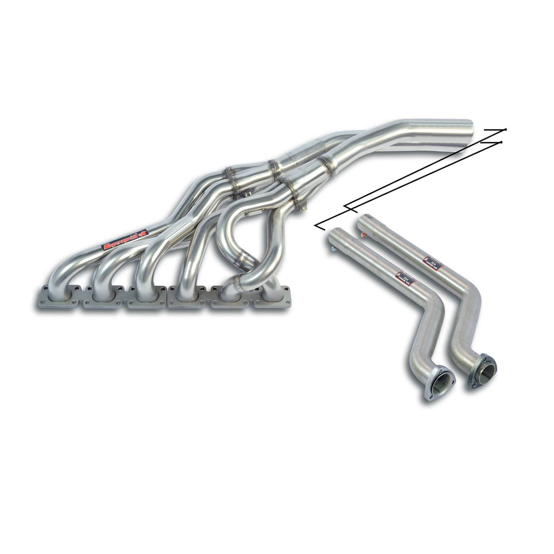 Collettore + tubi raccordo 100% Inox (Guida a sinistra)
