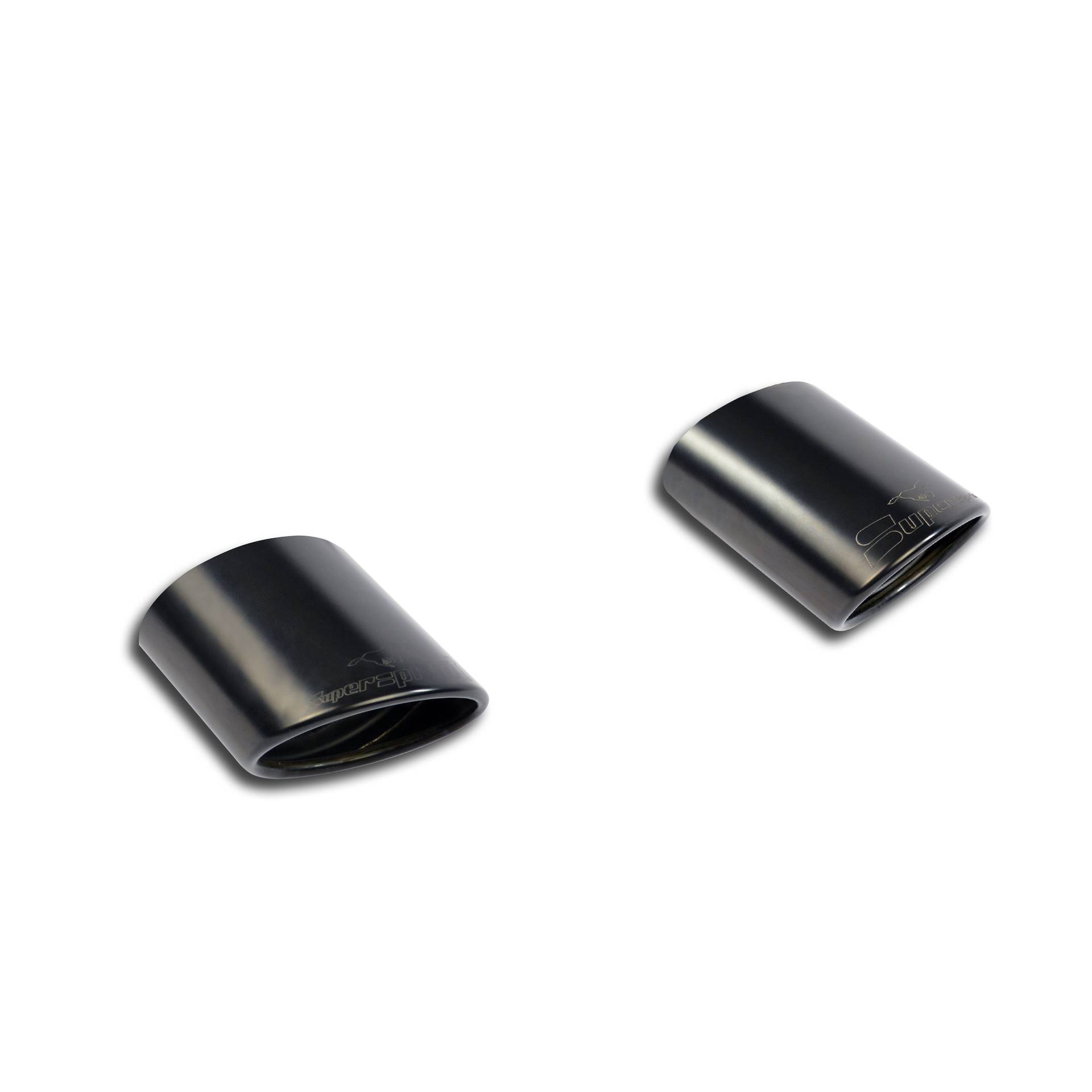 Oval endpipe kit Right + Left 145x95 Gun Metal Grey