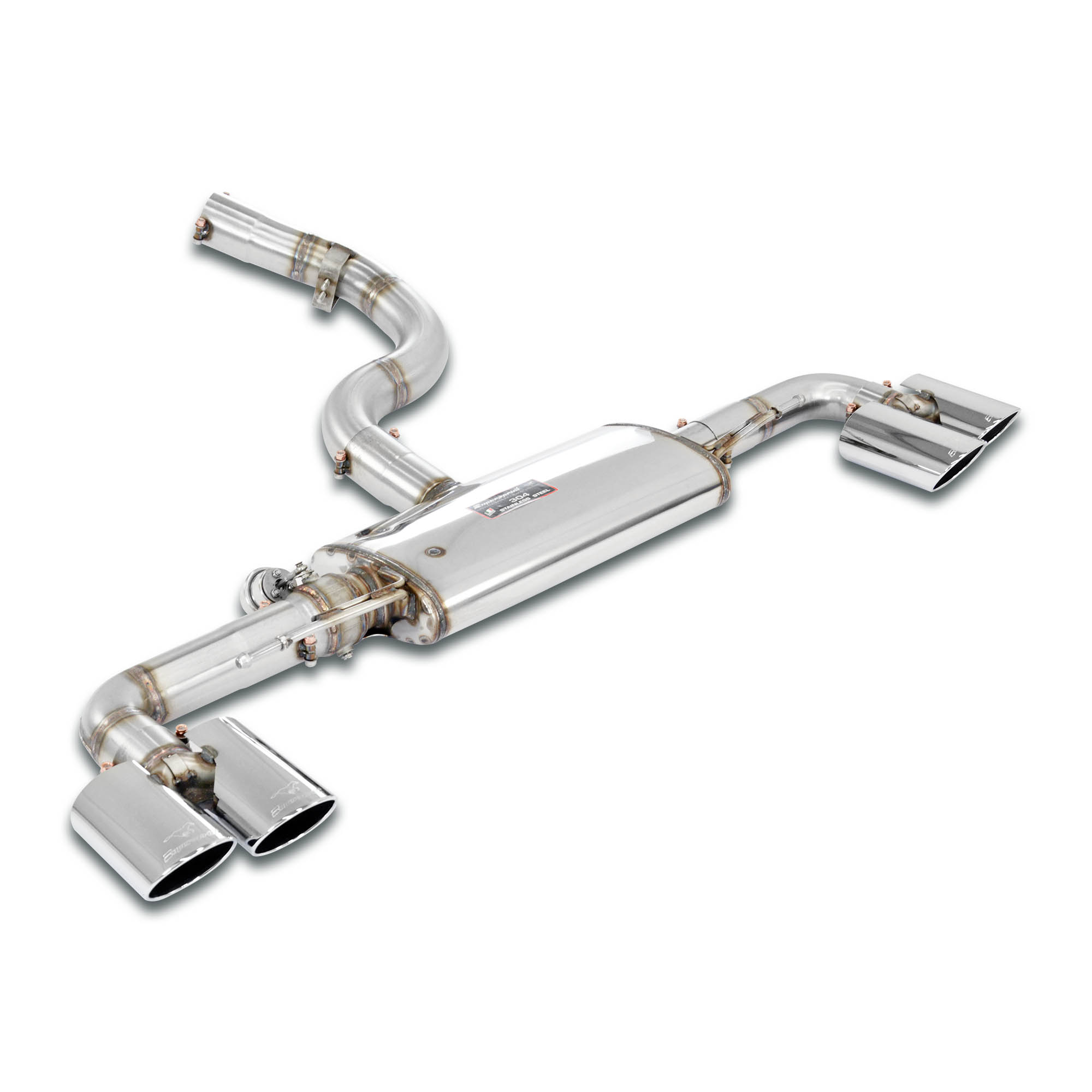 Rear exhaust right - left with valve, 4 endpipes 100x75