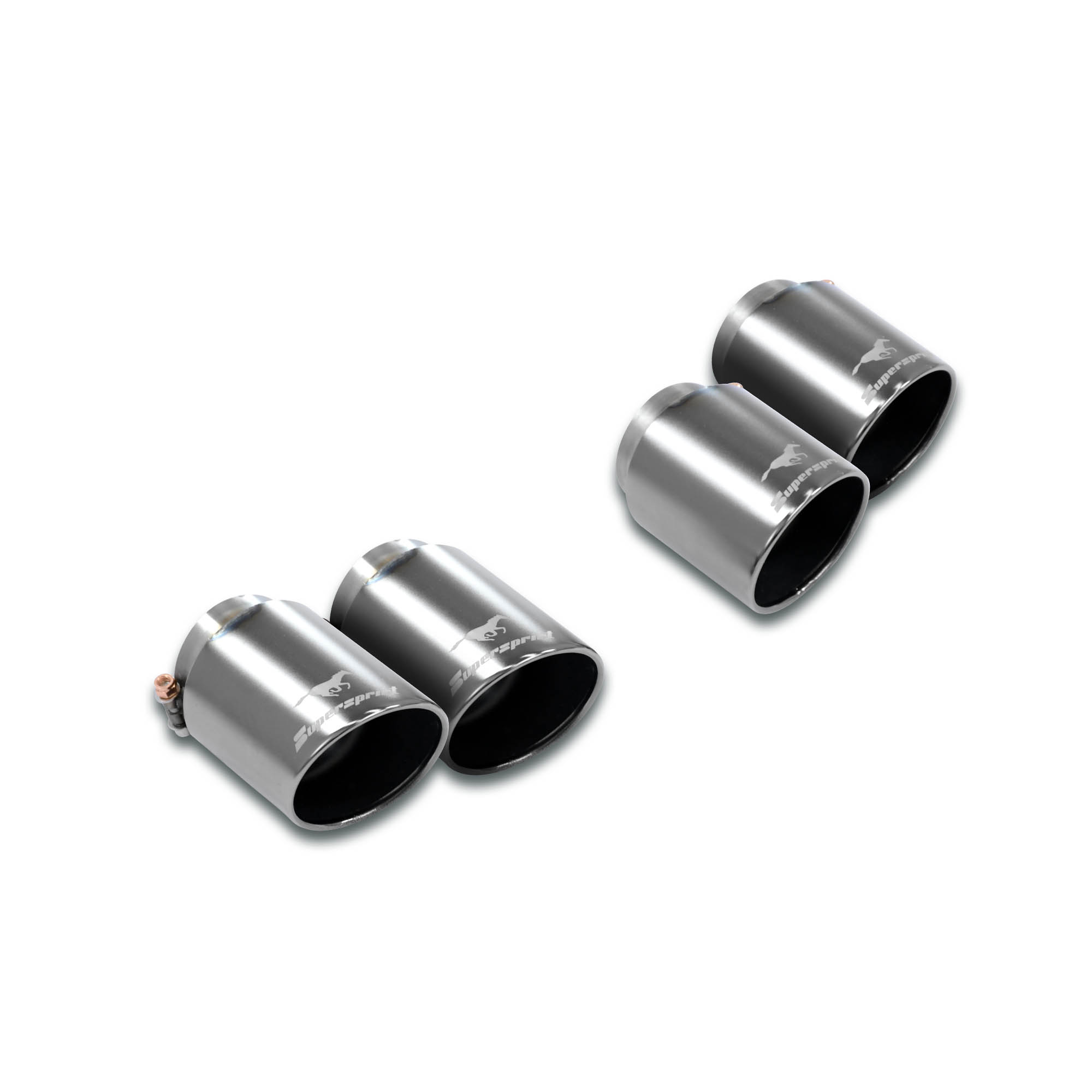 Colas de escape Derecha-Izquierda - Rolled end, Gun Metal Grey - OO100