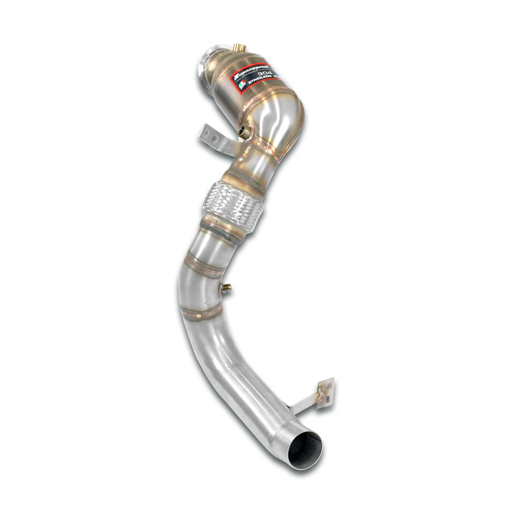 Turbo Descente tube +  Catalyseur métallique Gauche 100CPSI Compatible avec le système Cat.-Back d'origine