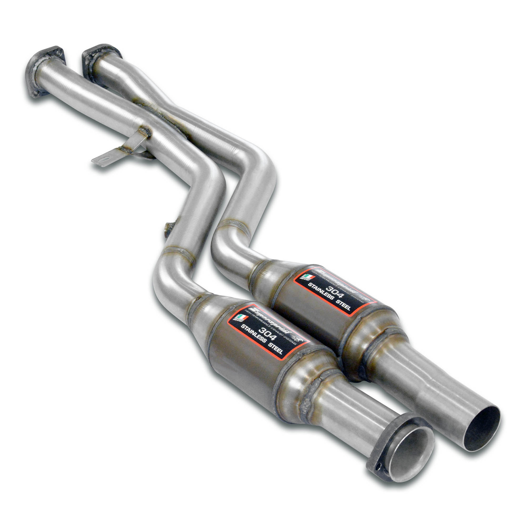 Front Metallic catalytic converter right - left + X-Pipe