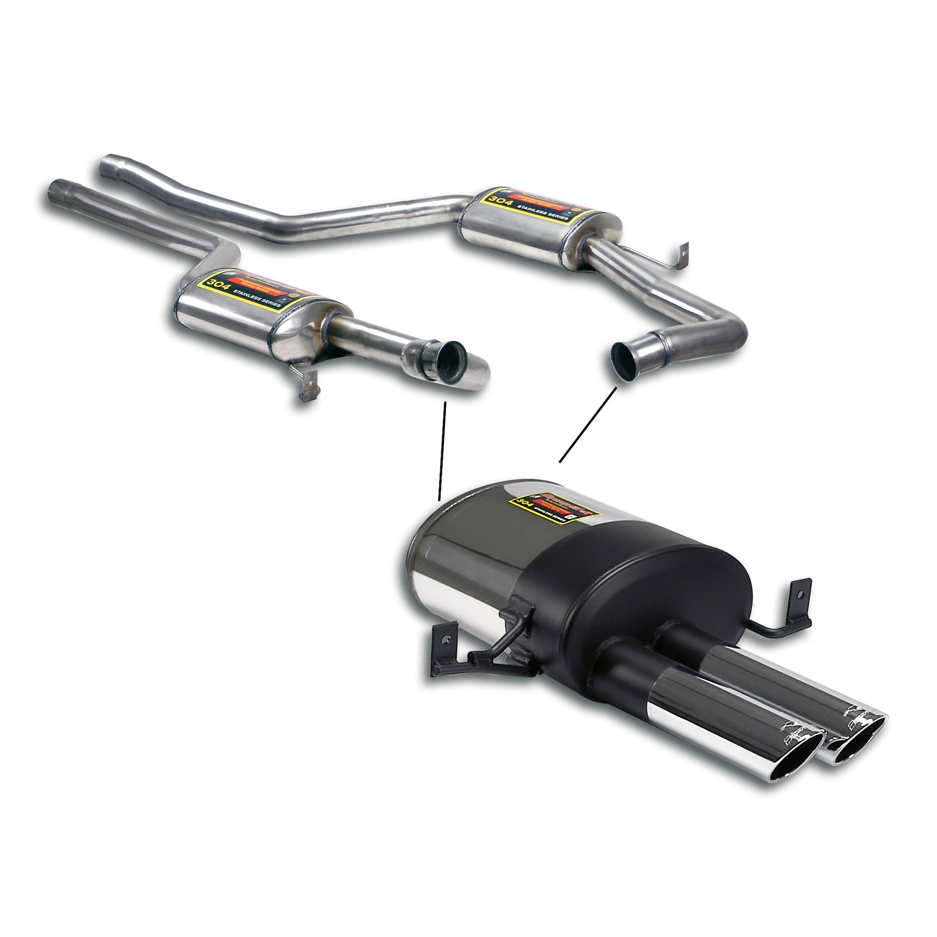 Street performance pack Cat.-Back, Sport end tips