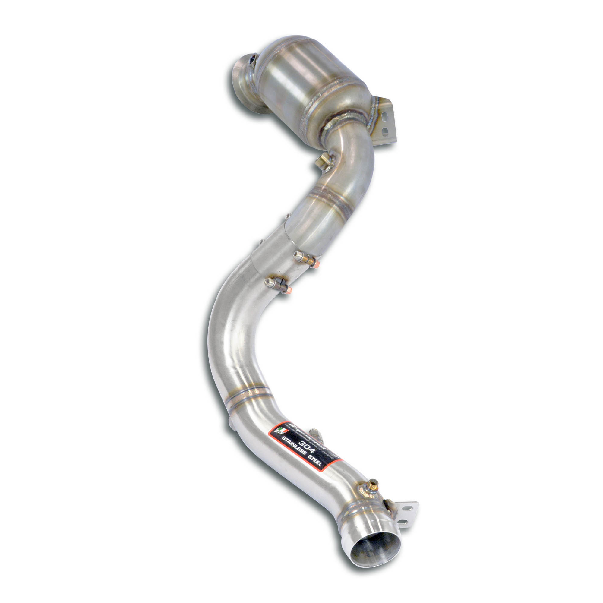 Downpipe Left + Metallic pre-catalytic converter Deletes the secondary catalytic
