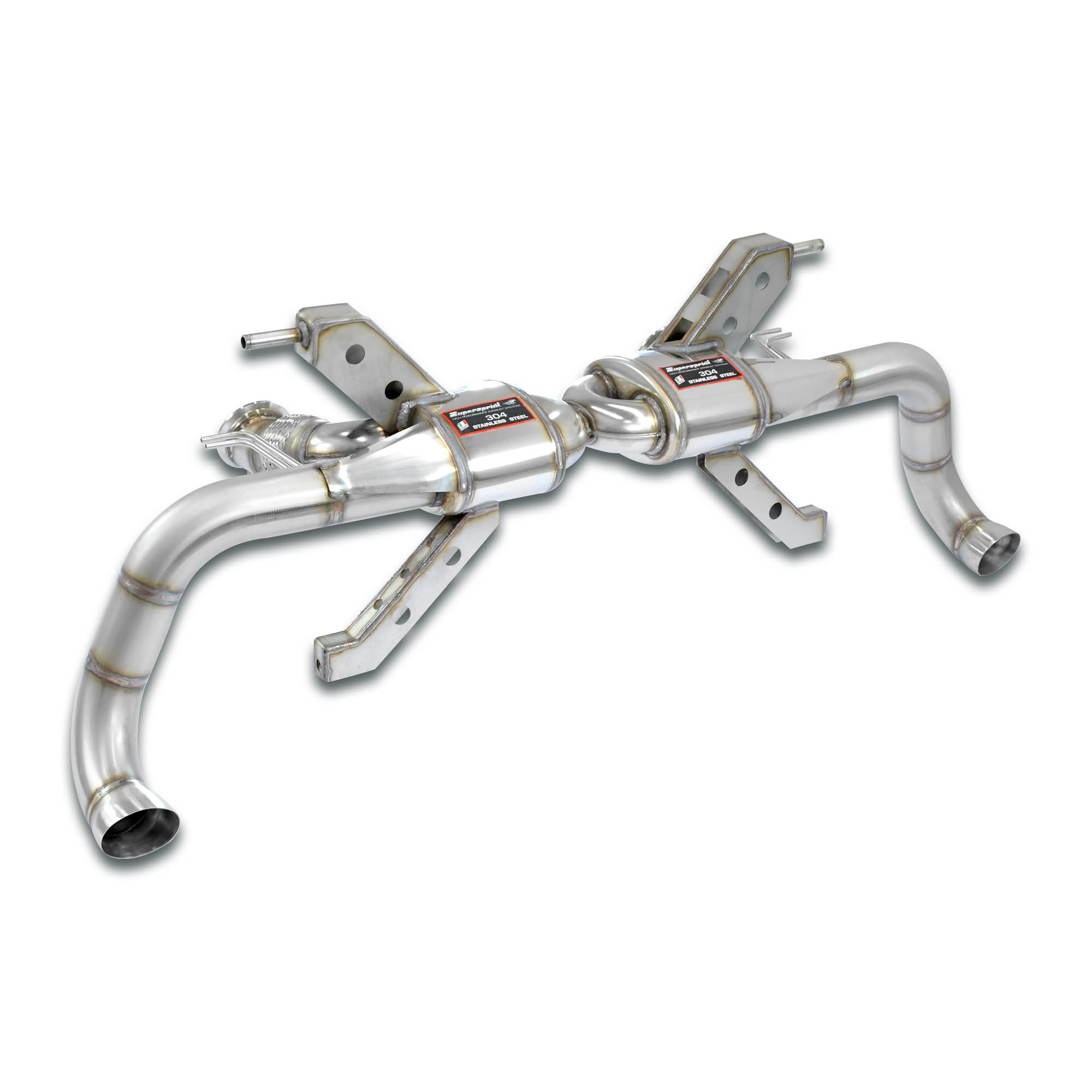 Rear exhaust Racing Right - Left Competizione (Deletes GPF - fits to the stock endpipes)